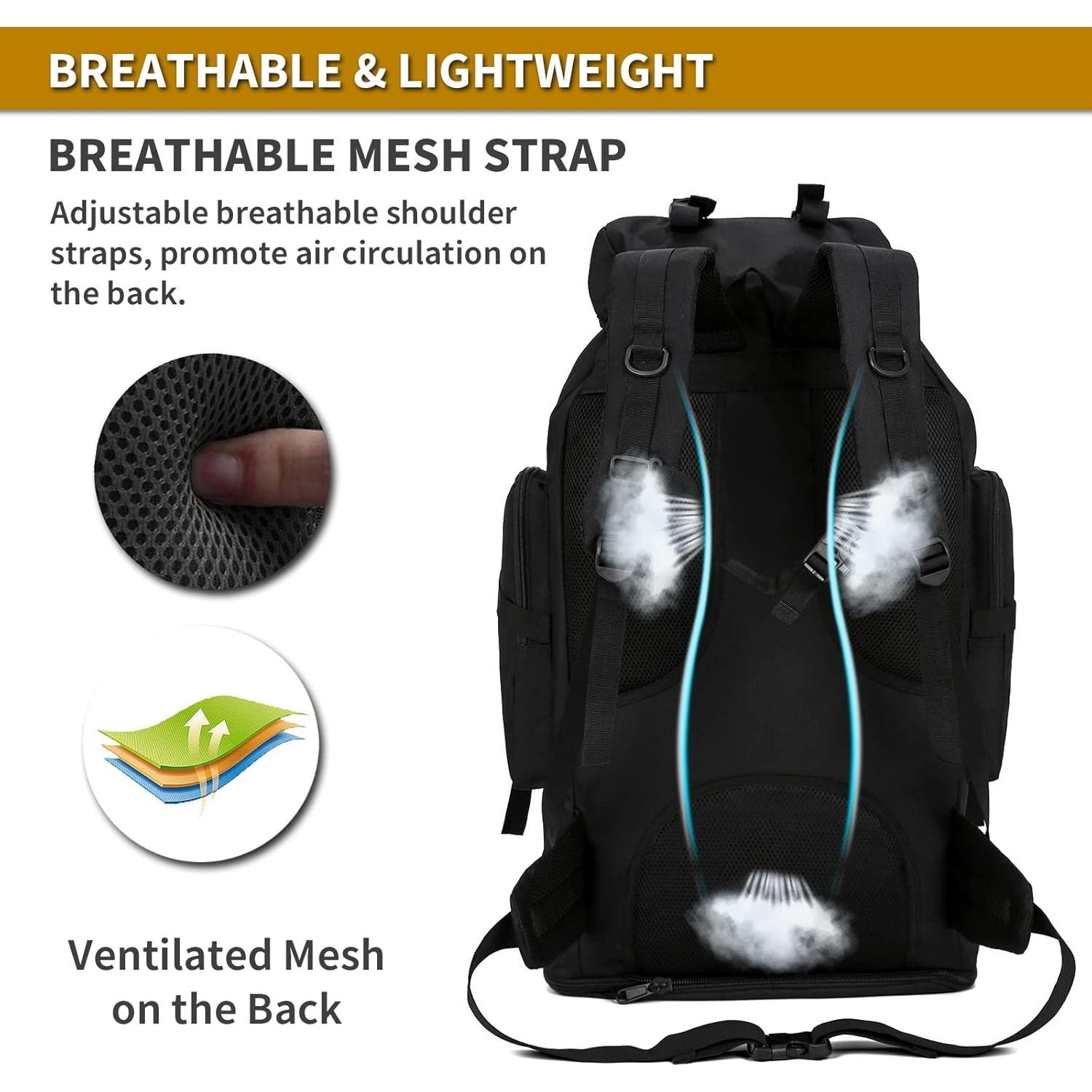 Mochila Táctica Militar 100L Negra para Camping y Senderismo