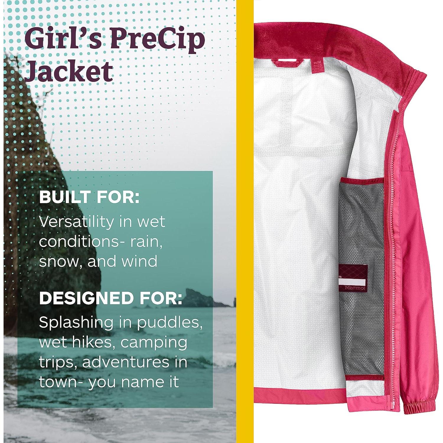 Chaqueta de Lluvia Impermeable Marmot PreCip Niños Rosa