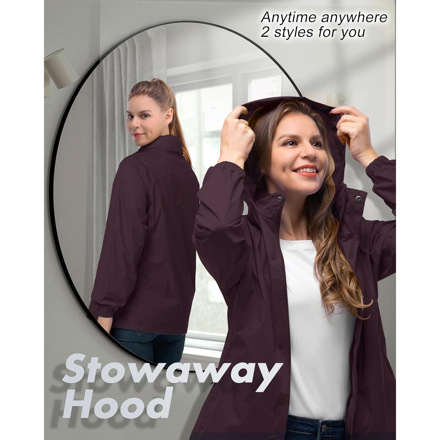 Chaqueta de Lluvia Impermeable 33,000ft para Mujeres Plegable