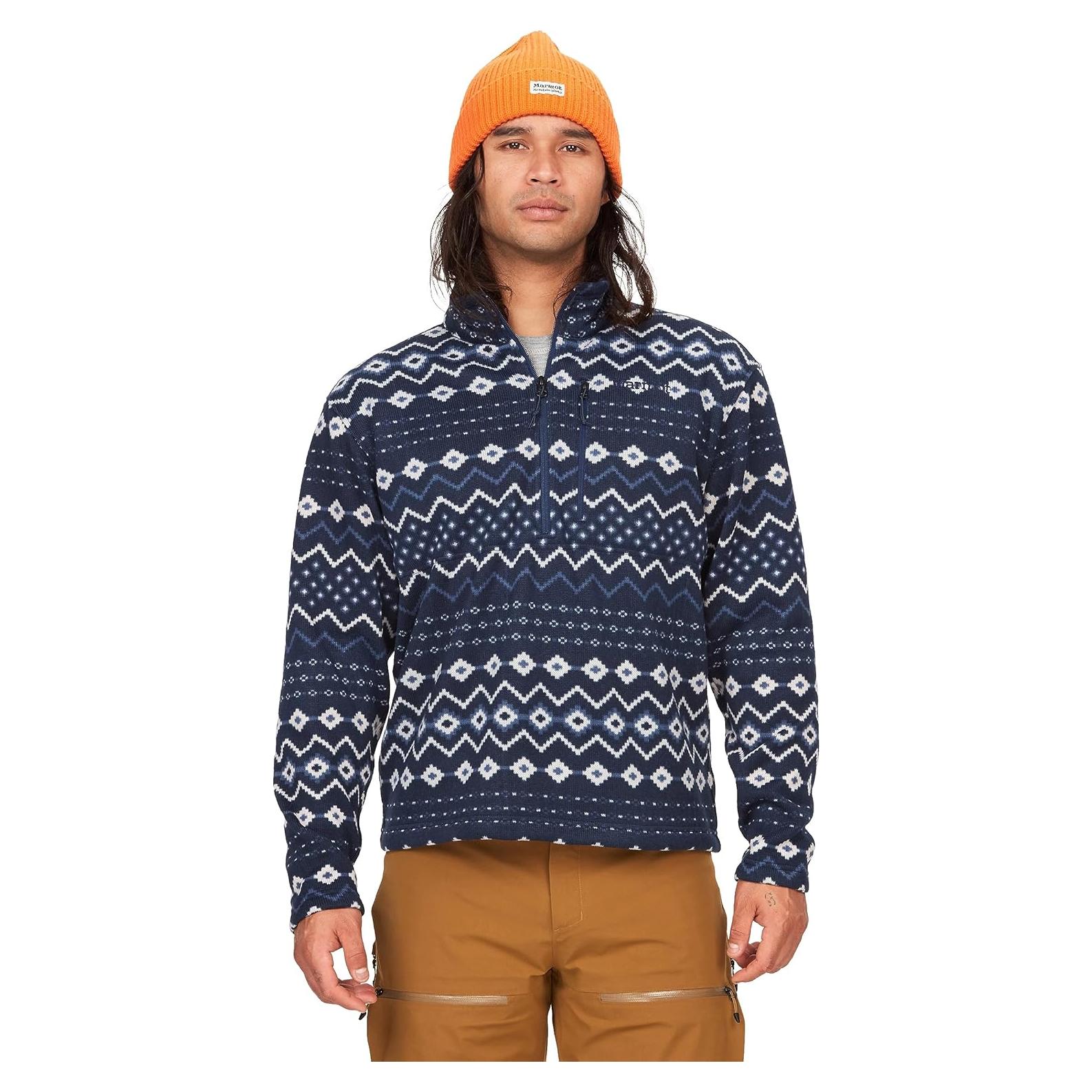 Chaqueta Hombre Marmot Drop Line 1/2 Zip Talla Grande Azul