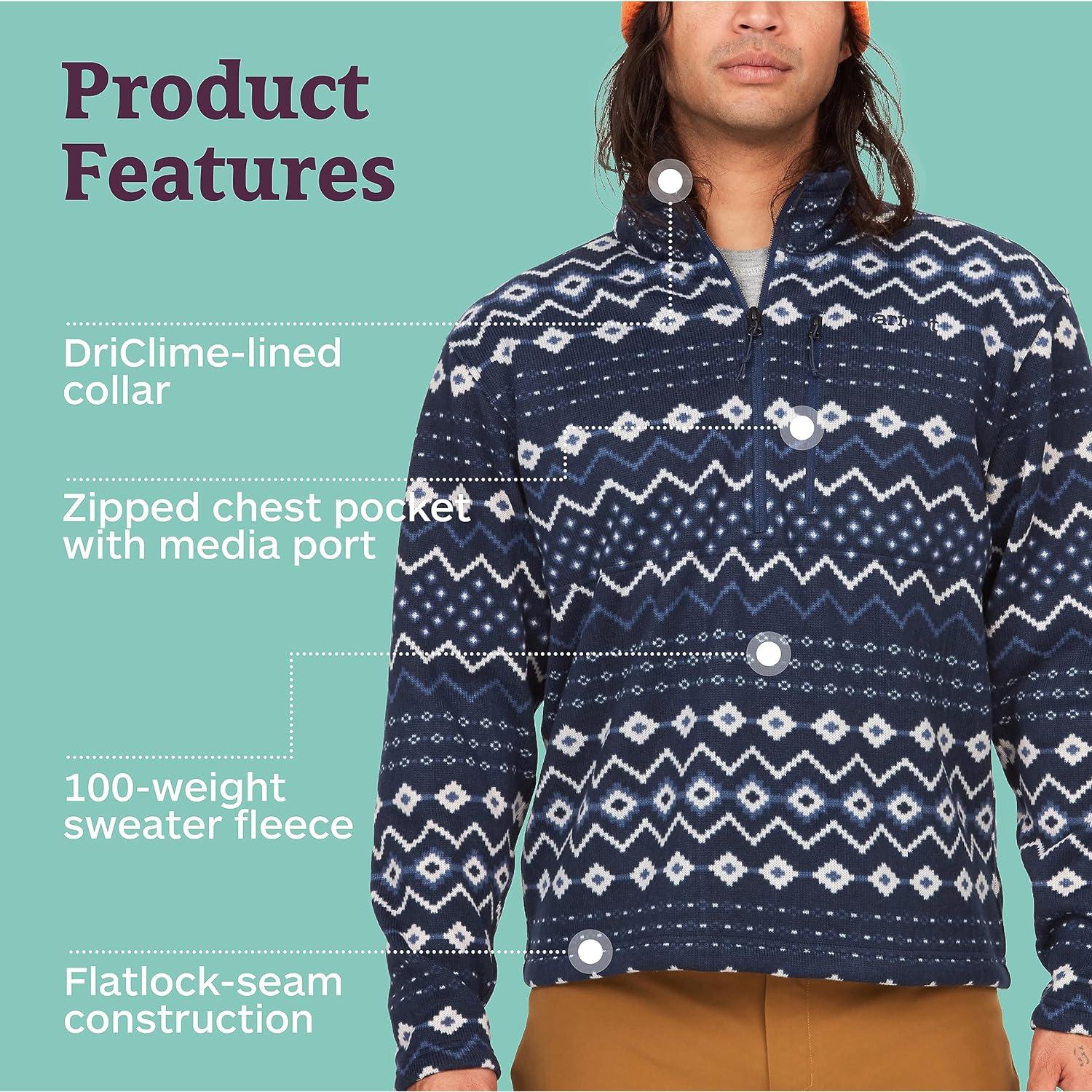 Chaqueta Hombre Marmot Drop Line 1/2 Zip Talla Grande Azul