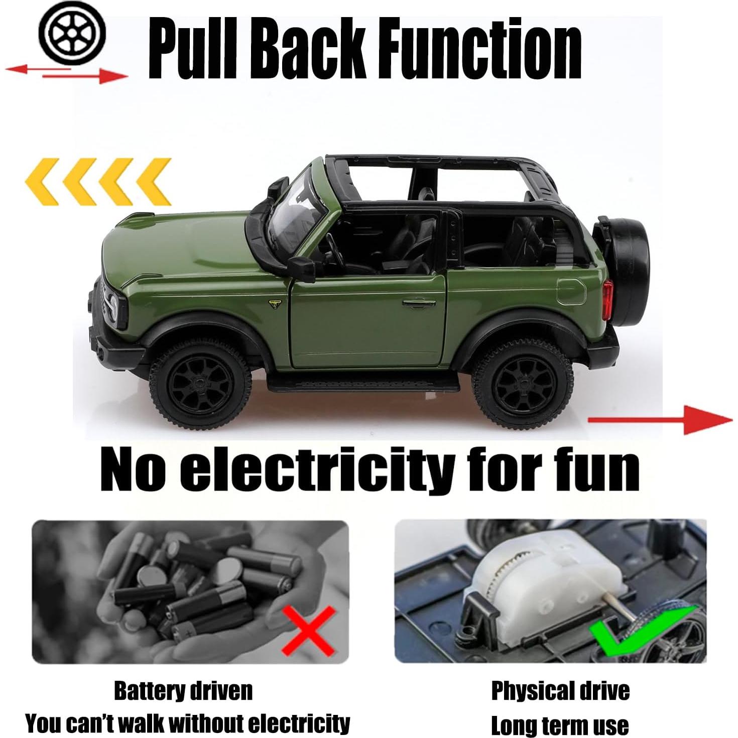 Coche de Metal a Escala 1/36 Ford Bronco TOKAXI Retroceso