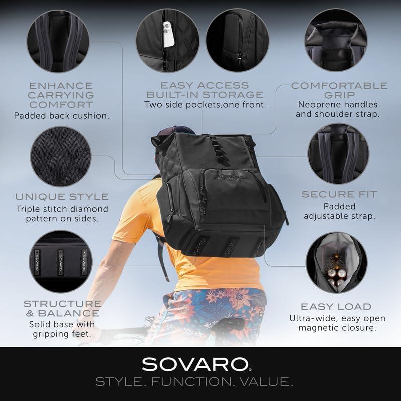 Mochila Enfriadora Aislada Sovaro Lennox 20 Qt Negra