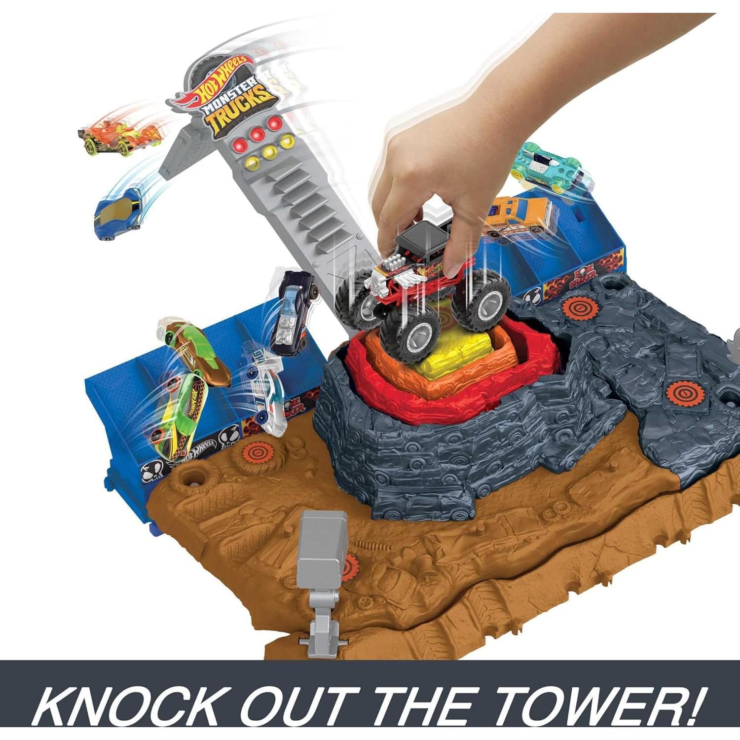 Juego Hot Wheels Monster Trucks Bone Shaker 1:64 y 3 Coches