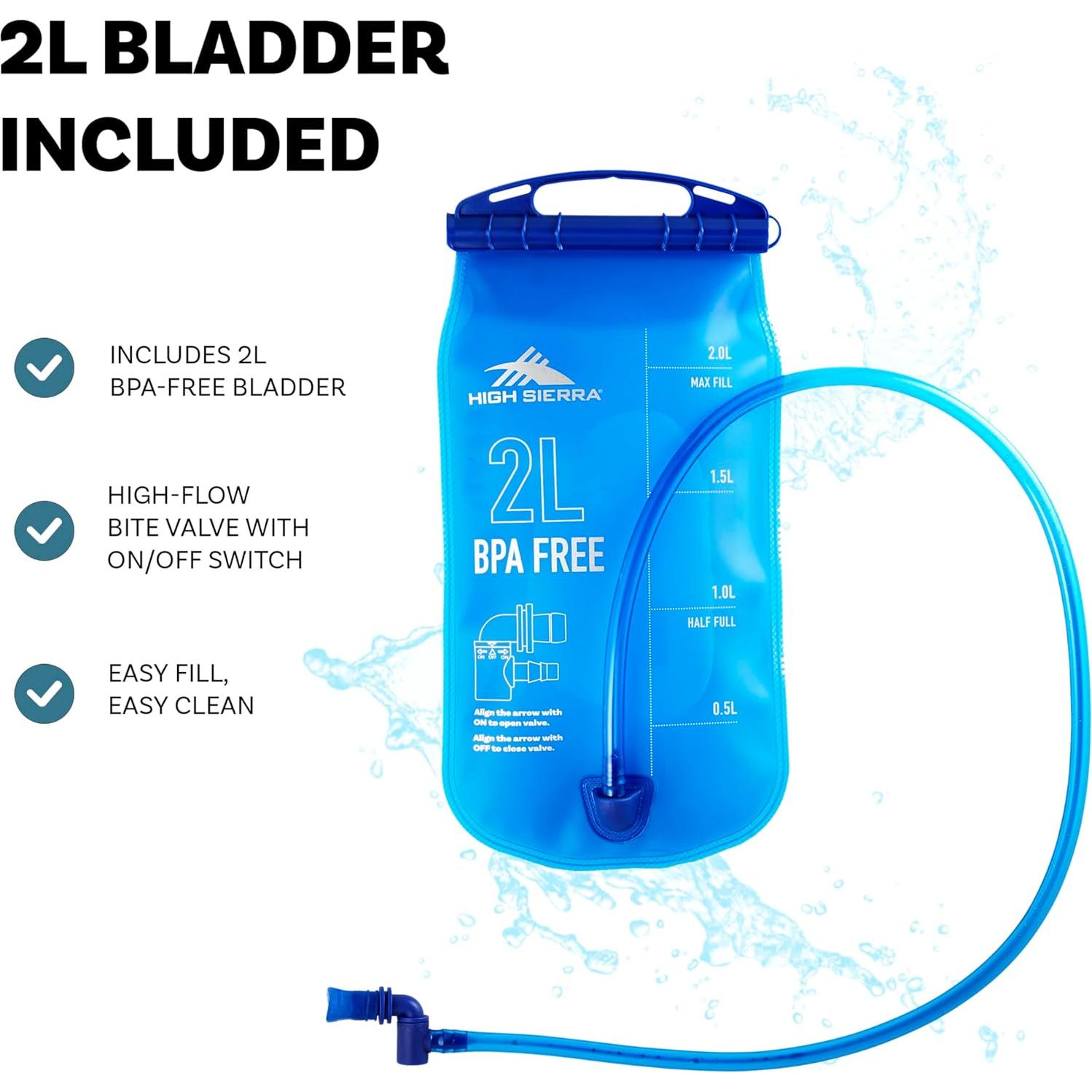 Mochila de Hidratación High Sierra Hydrahike 2.0 2L Negra