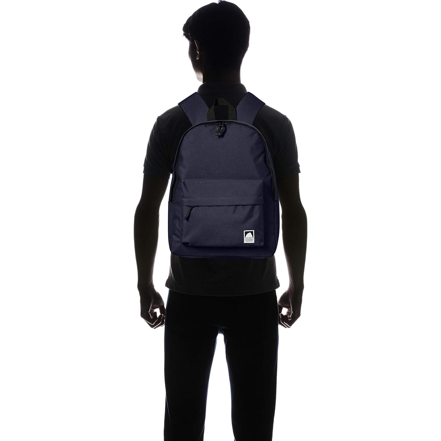 Sierra Designs Backpack, Large Capacity, A4 Storage, Lightweight, Simple, Casual, Daypack, Navy