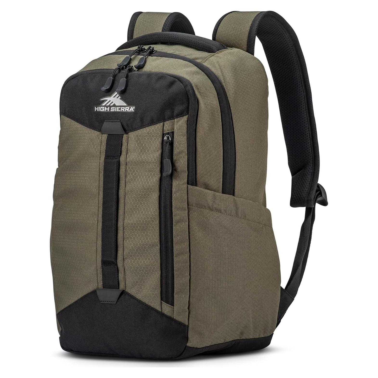 Mochila Grande High Sierra Verde Oliva con Acento Reflectante