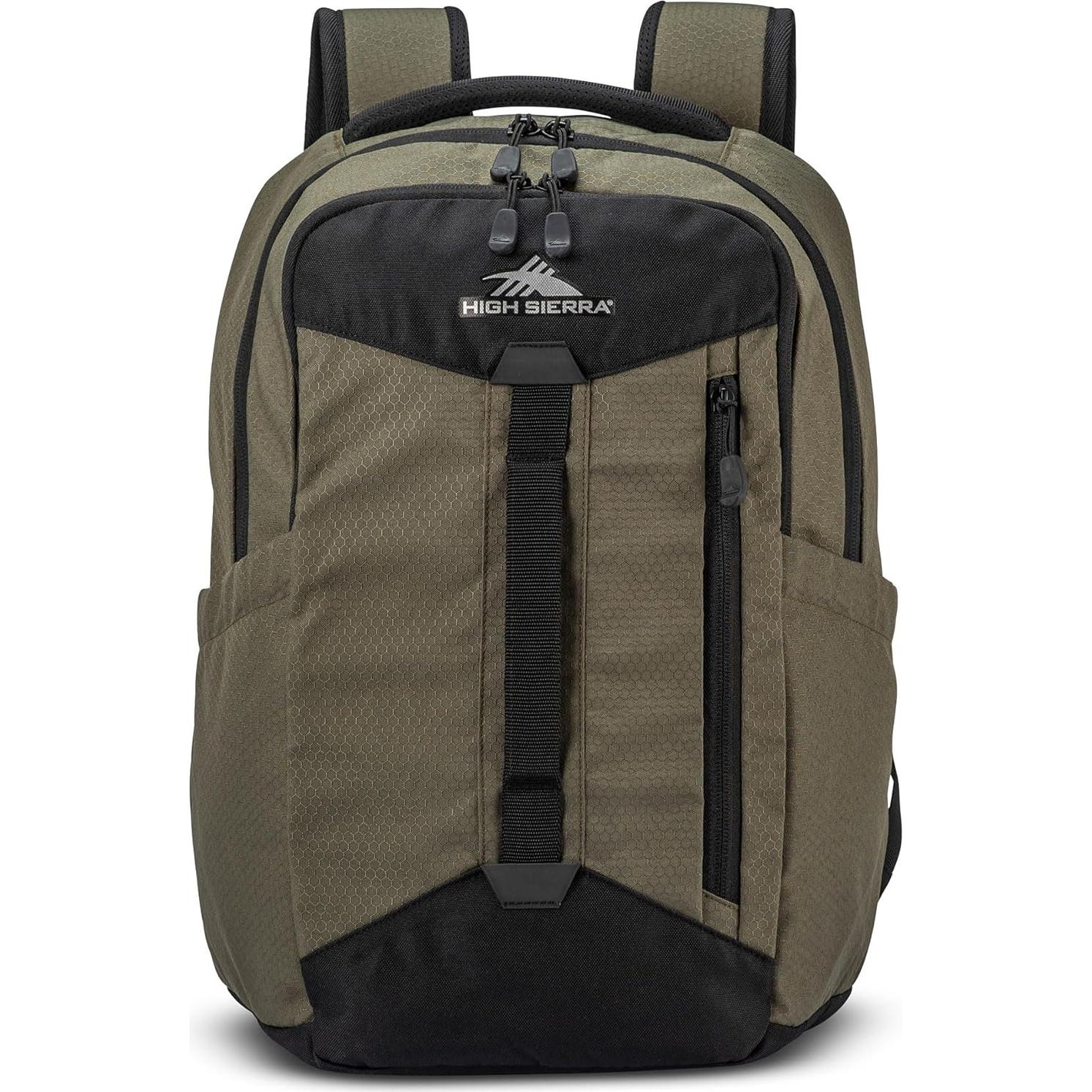 Mochila Grande High Sierra Verde Oliva con Acento Reflectante