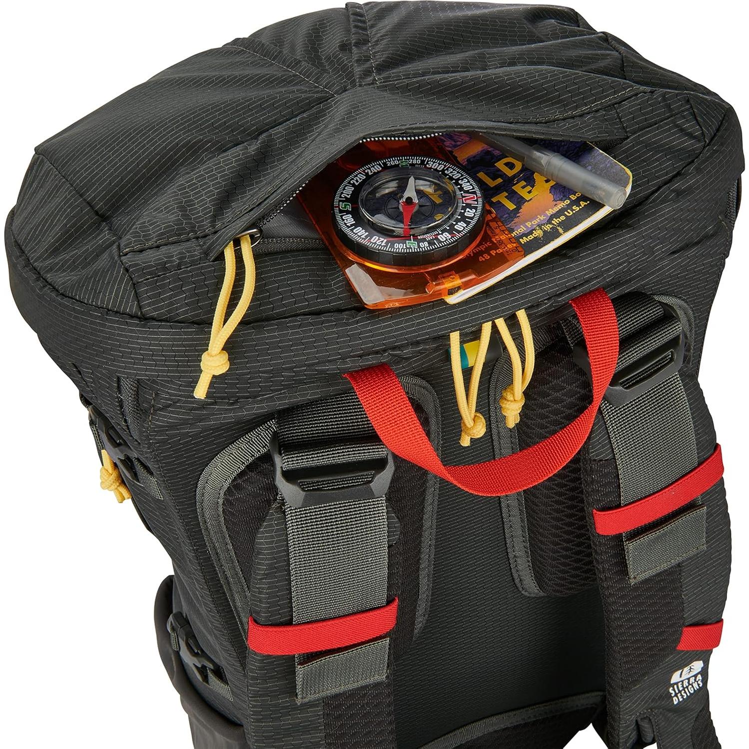 Mochila Sierra Designs Flex Hike 20-30L Turba/Rojo Fuego