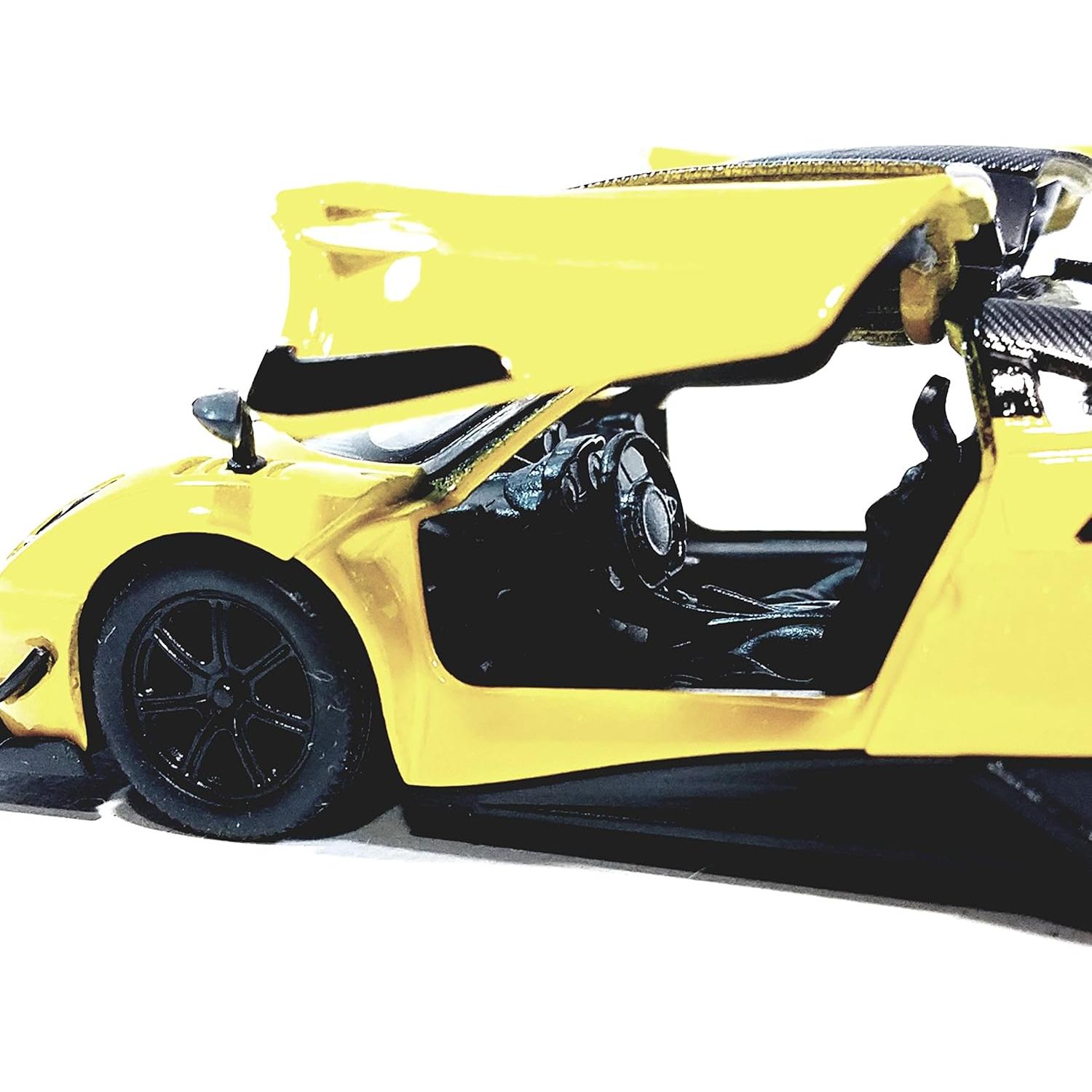 Modelo de Coche Kinsmart Pagani Huayra BC Amarillo 1:38