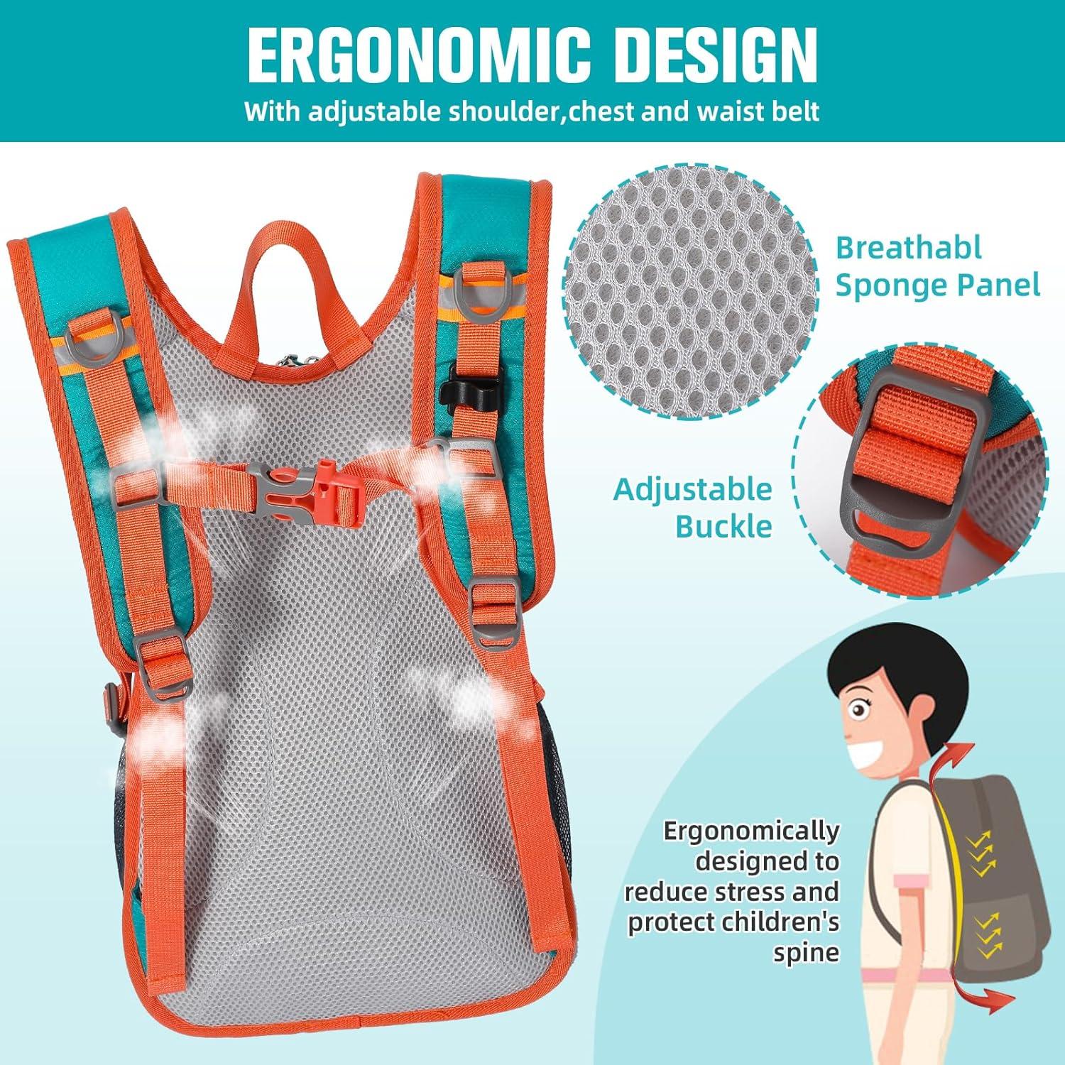 Mochila de Senderismo Niños 12L Verde Impermeable