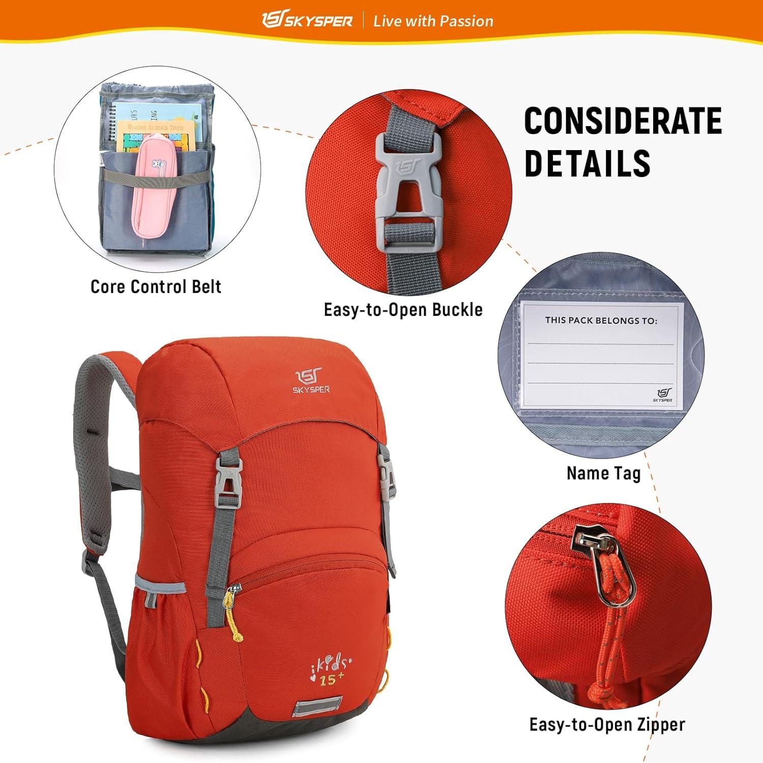 Mochila Escolar y de Viaje SKYSPER 15L para Niños Rojo