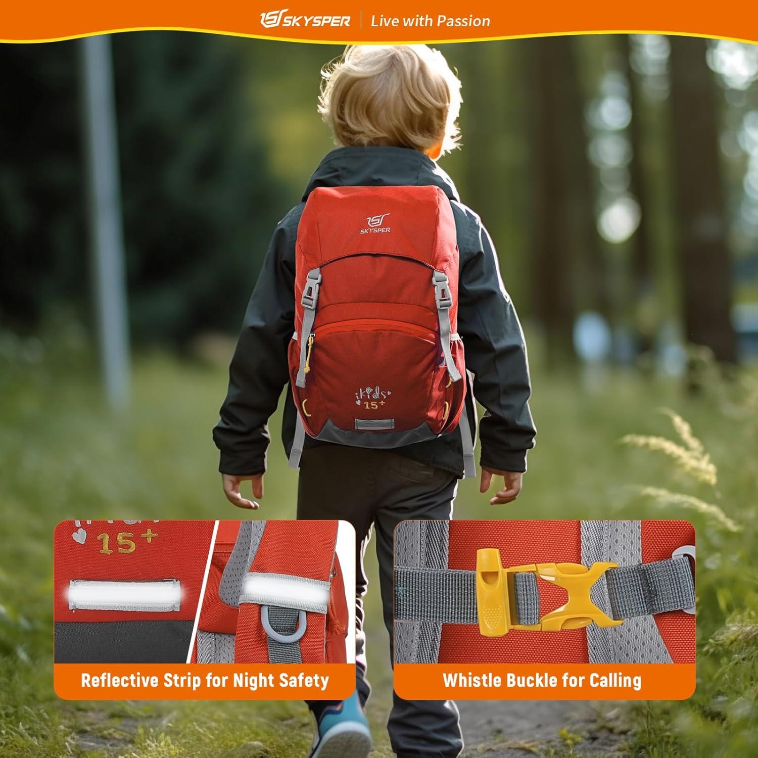 Mochila Escolar y de Viaje SKYSPER 15L para Niños Rojo