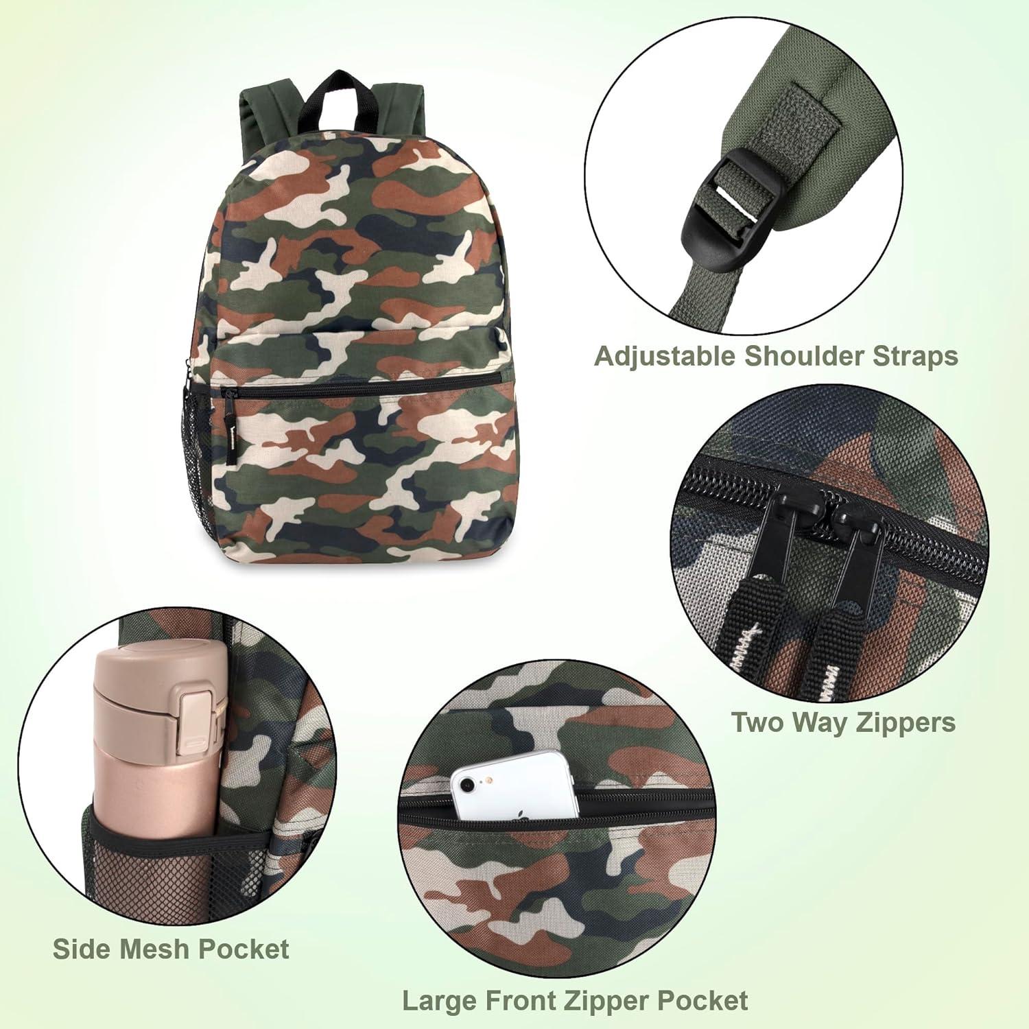 Mochila Escolar Camuflada Trail Maker 43 cm para Niños