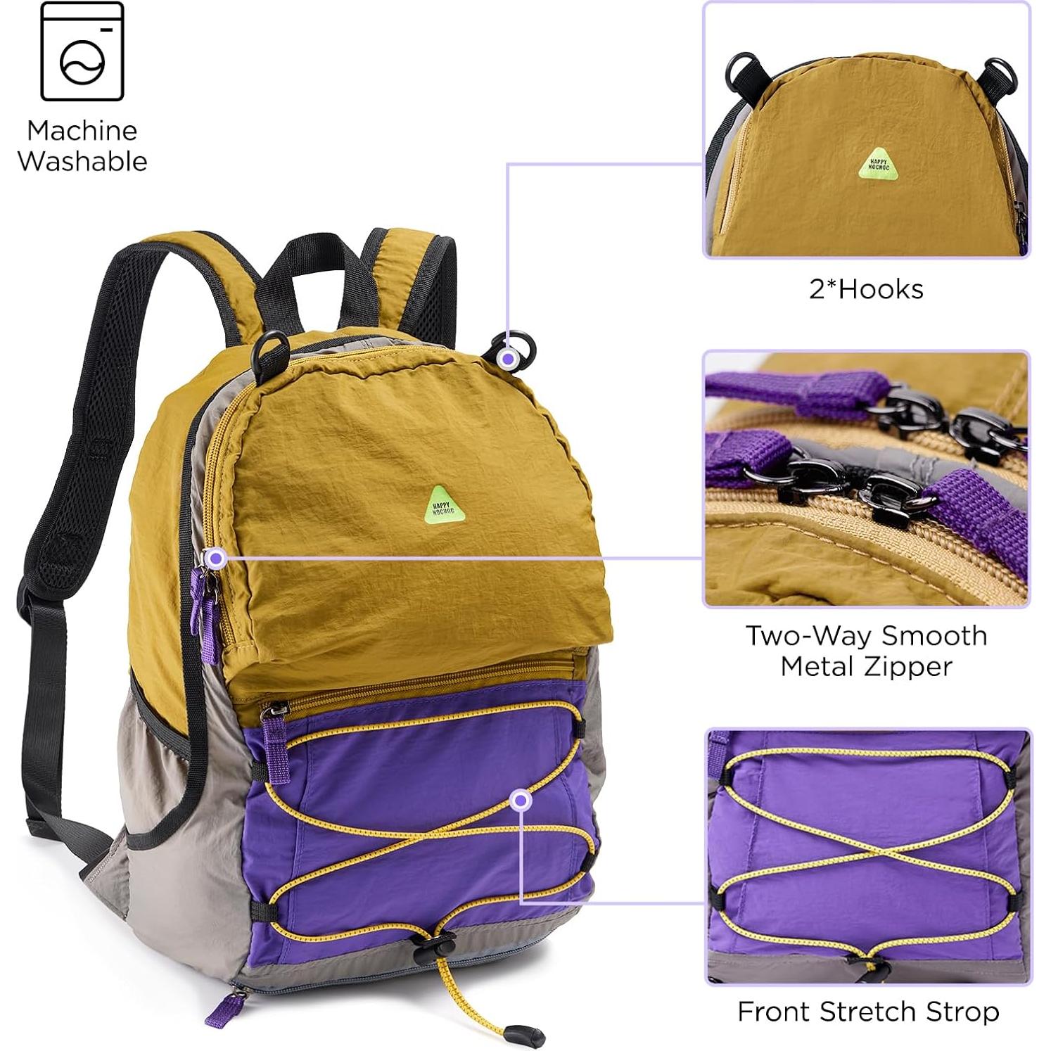 HAPPY NOCNOC 12L Kids Backpack for boys and girls, Small Ultra Lightweight Hiking Backpack for kids with Mesh Storage Bag, Water Resistant Travel Outdoor Sport Camping Daypack