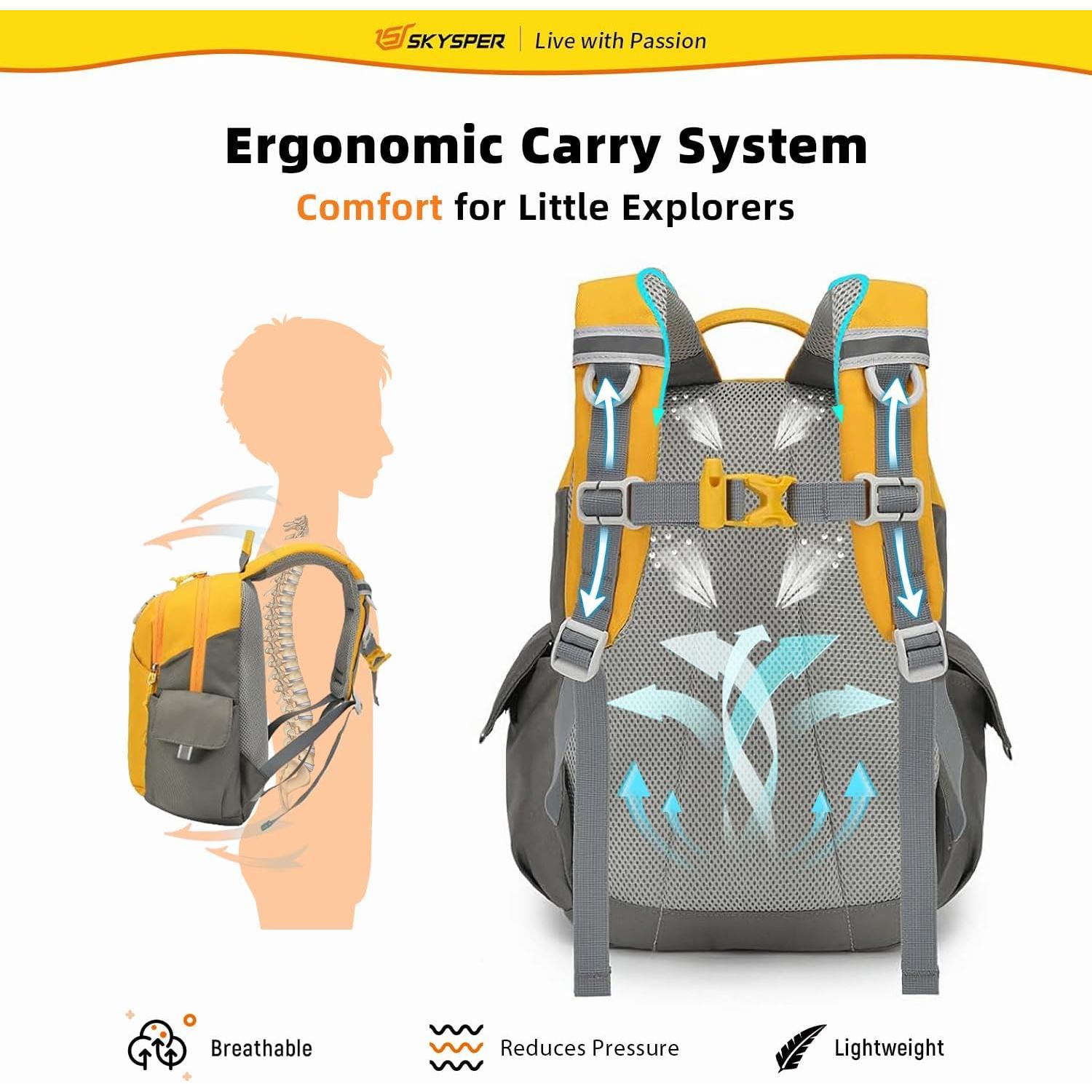 Mochila SKYSPER para Niños 10L Amarilla Ergonométrica