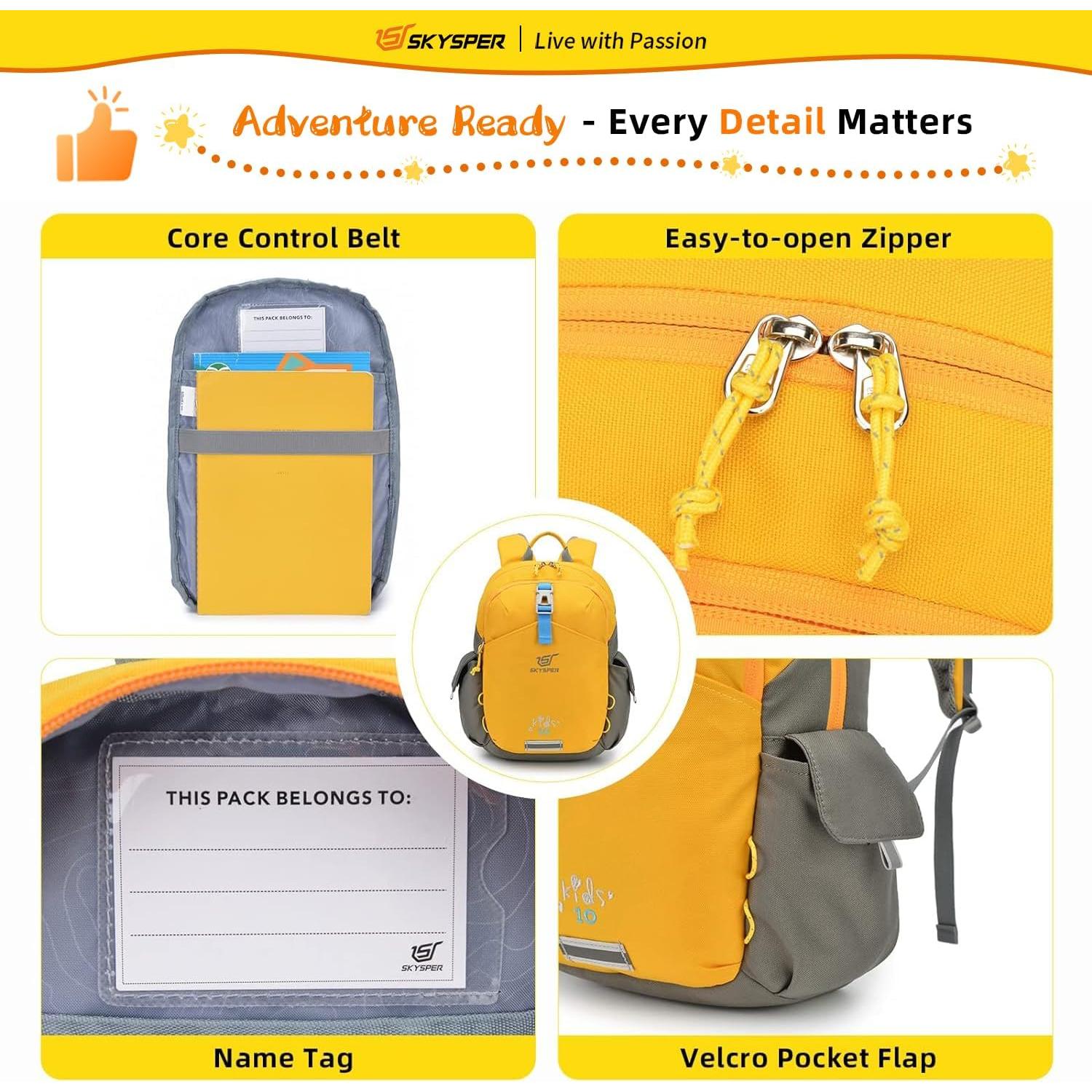 Mochila SKYSPER para Niños 10L Amarilla Ergonométrica