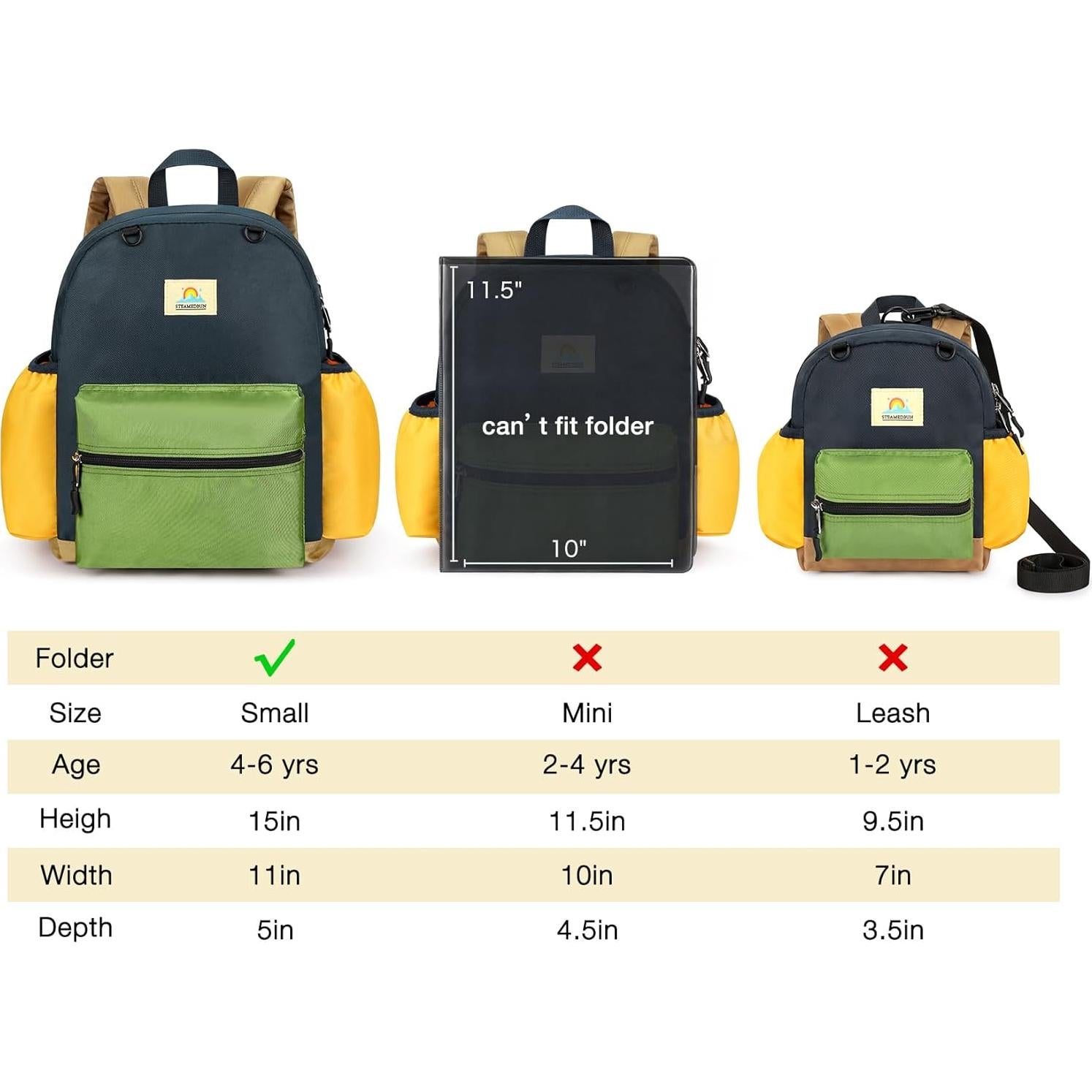 Mochila para Niños STEAMEDBUN 30.48 cm Acolchada y Resistente