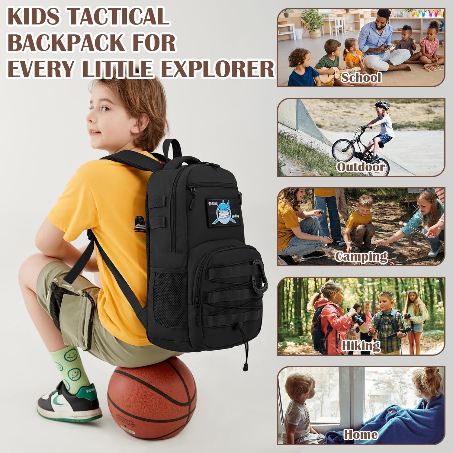Mochila Táctica para Niños SunForMorning 20L Camuflaje Negro