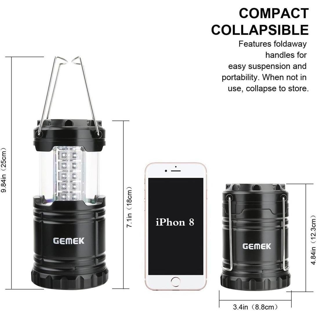 Lámpara LED GEMEK Plegable para Camping y Emergencias 100LM