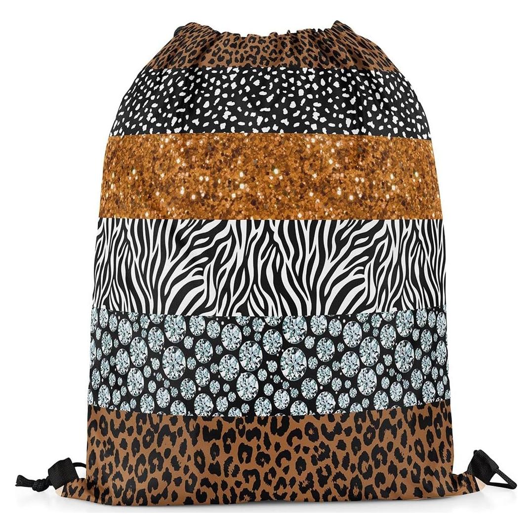Mochila de Cuerda Erosebridal Leopardo 33x40 cm Impermeable