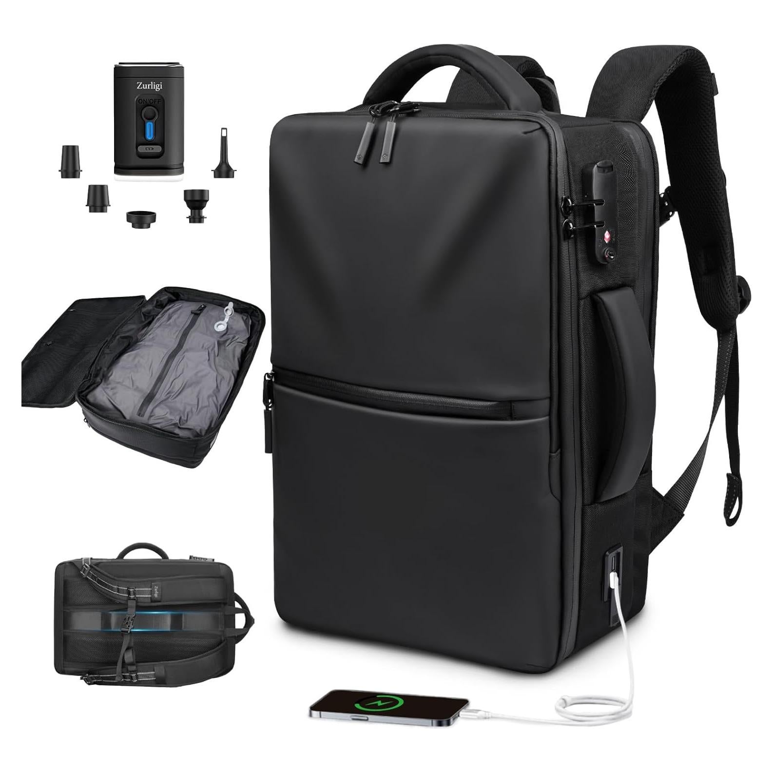 Mochila de Viaje Zurligi 70L con Sistema de Vacío y Bomba