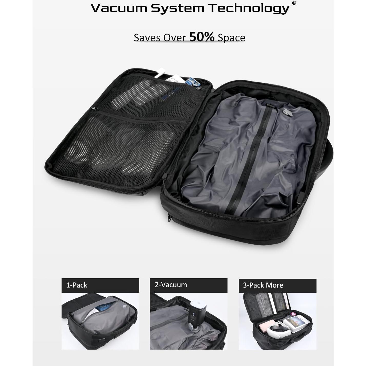 Mochila de Viaje Zurligi 70L con Sistema de Vacío y Bomba