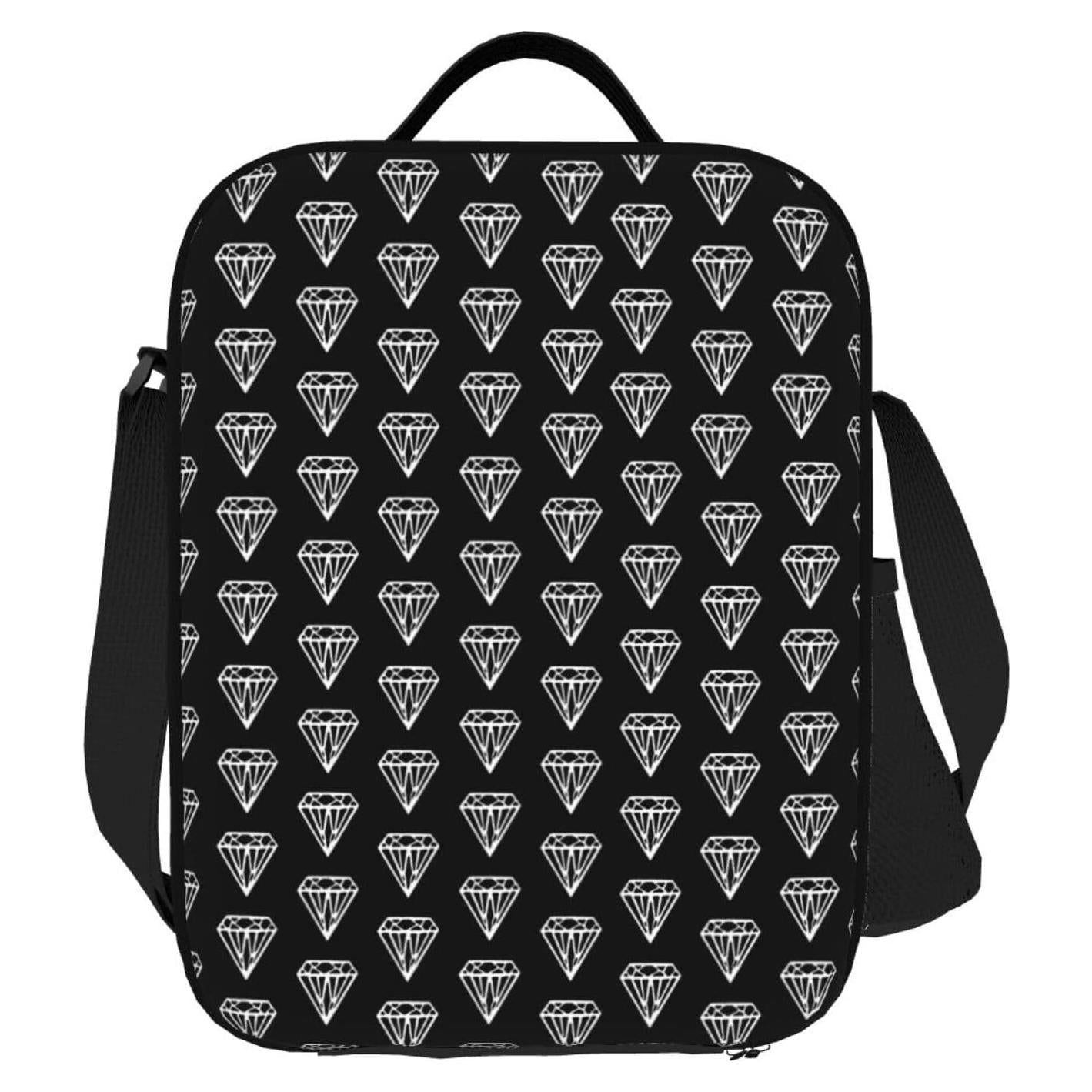 Bolsa de Almuerzo Aislada Genérico Patrón Diamante 20x11x26 cm