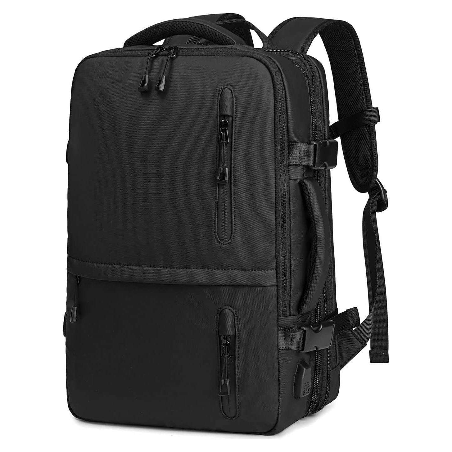 Mochila de viaje expandible 40L con puerto USB y compartimento para laptop 17"