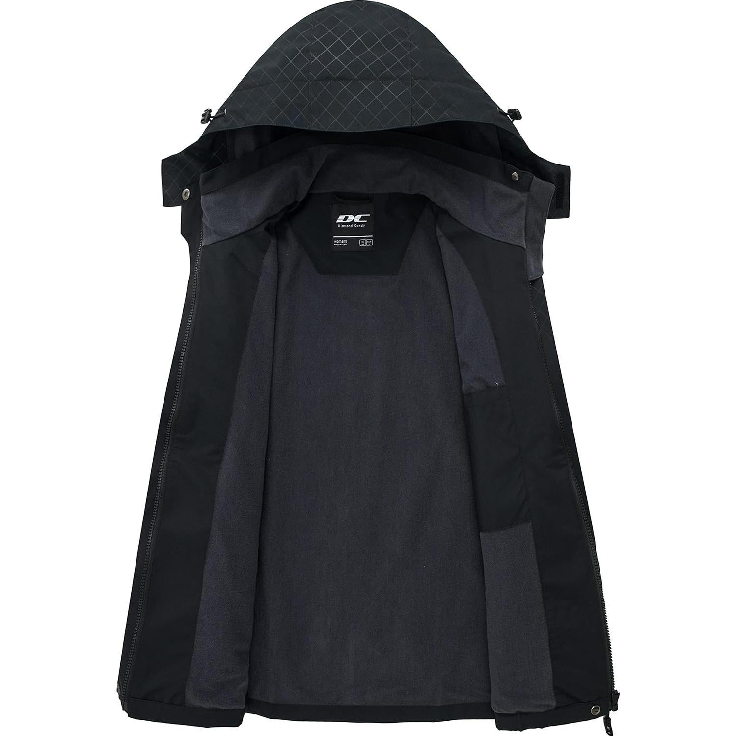 Chaqueta de Lluvia Impermeable Mujer Diamond Candy X-Pequeña Negra
