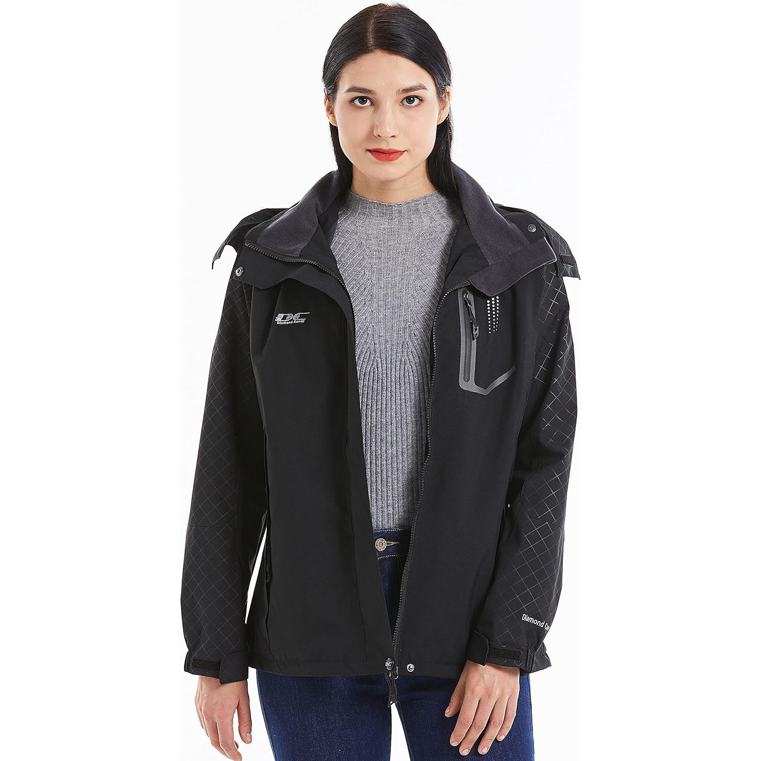 Chaqueta de Lluvia Impermeable Mujer Diamond Candy X-Pequeña Negra