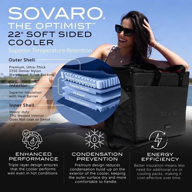 Bolsa de Enfriamiento Suave Sovaro 22" Aislada Negra