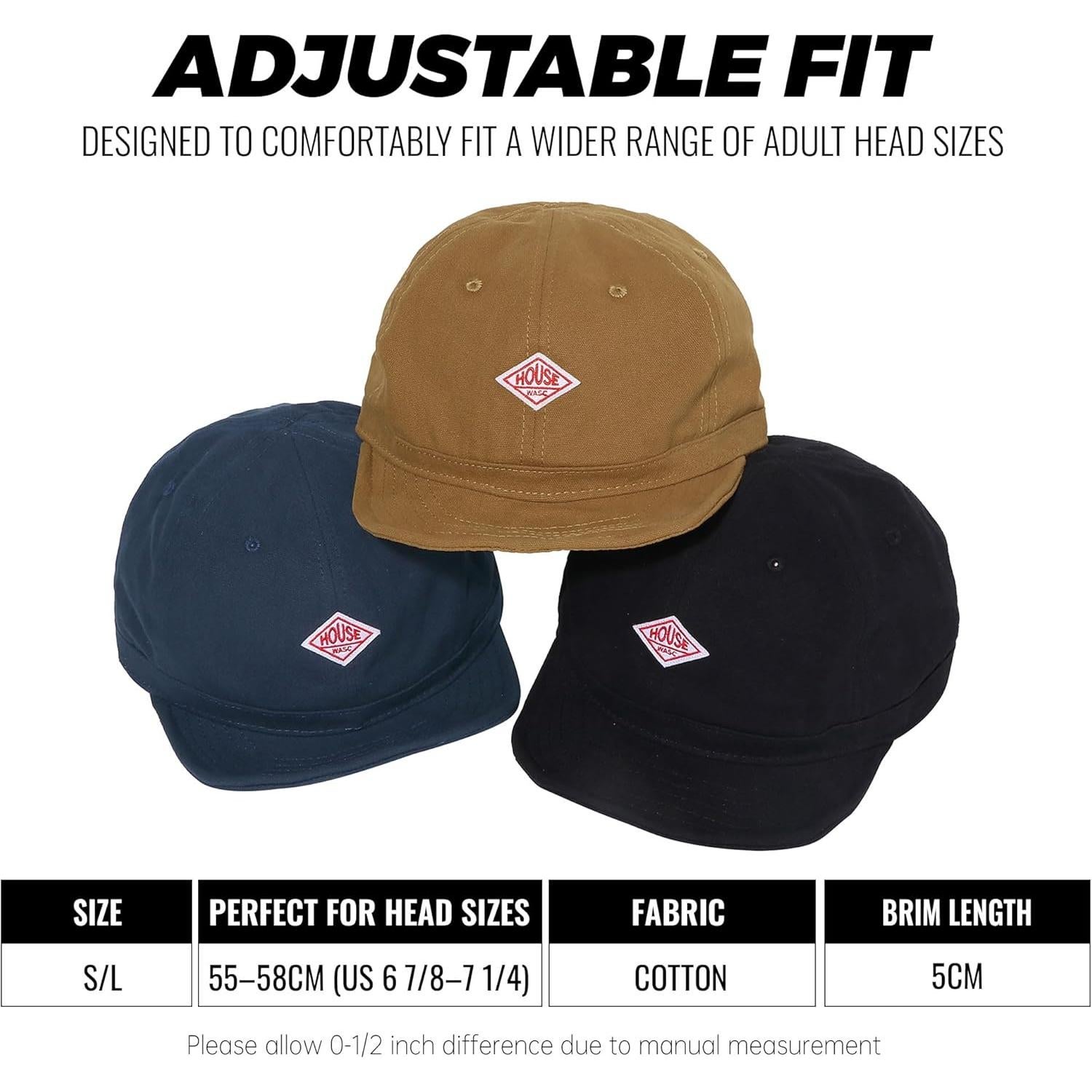 Gorra de béisbol Croogo BB5 de ala corta para hombres