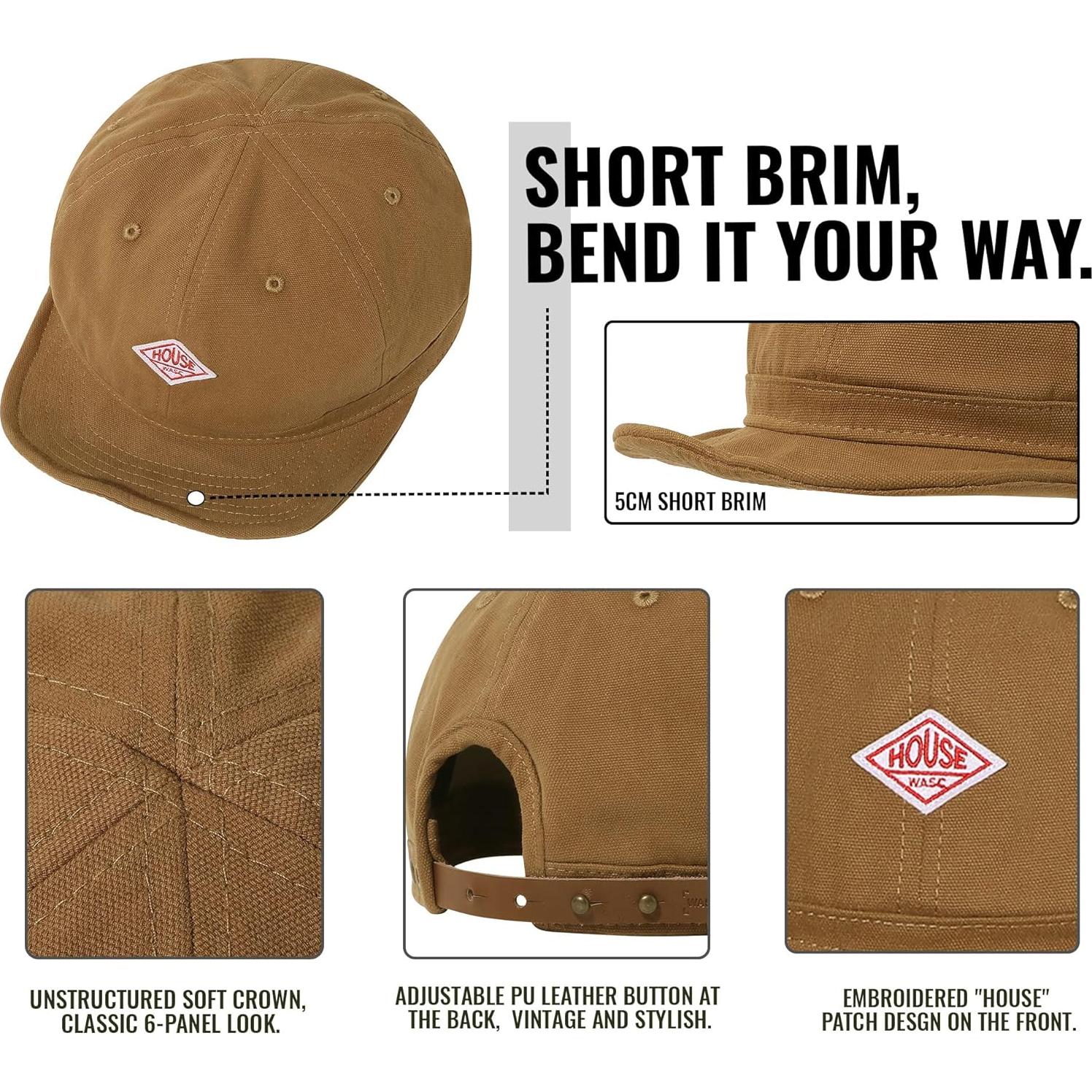 Gorra de béisbol Croogo BB5 de ala corta para hombres