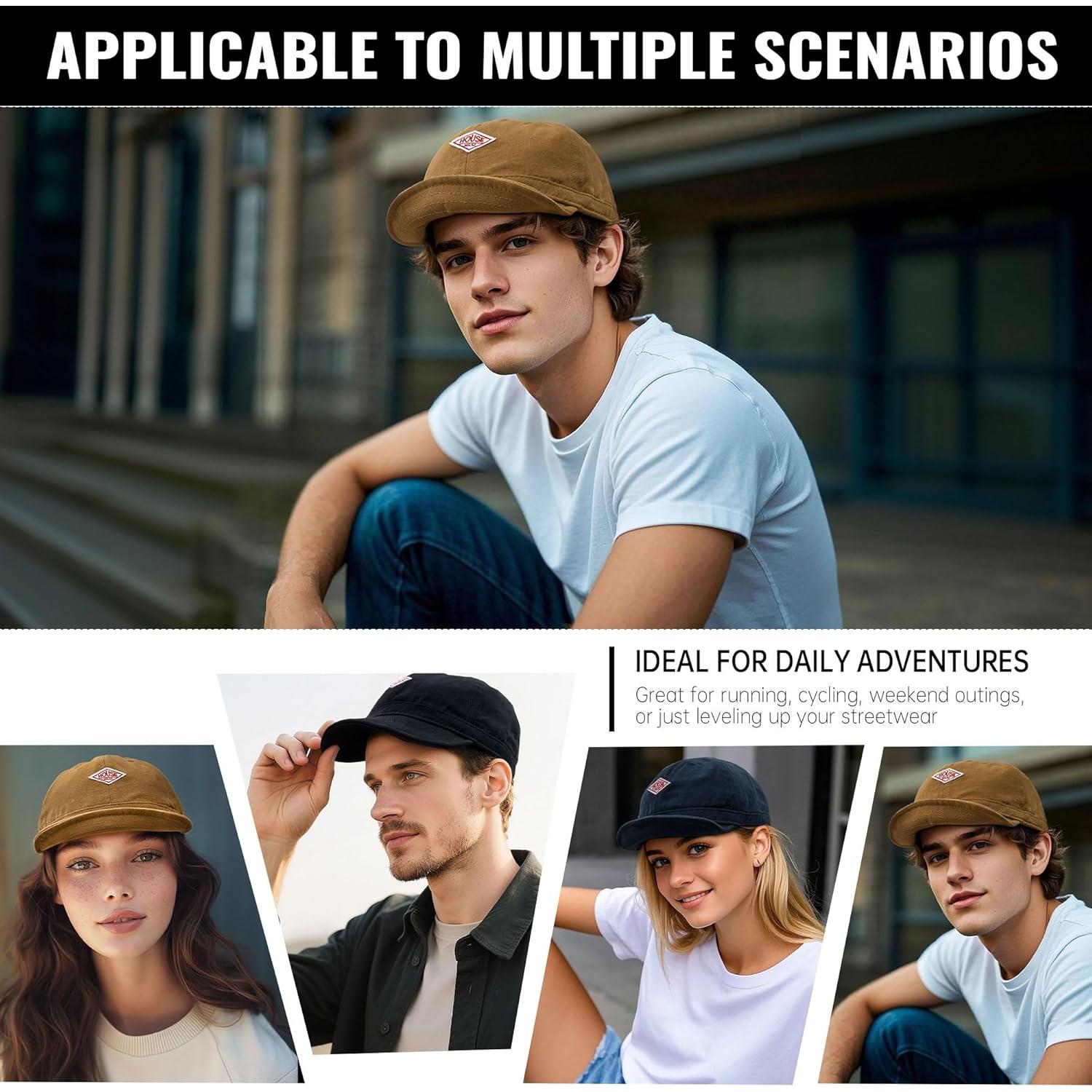 Gorra de béisbol Croogo BB5 de ala corta para hombres