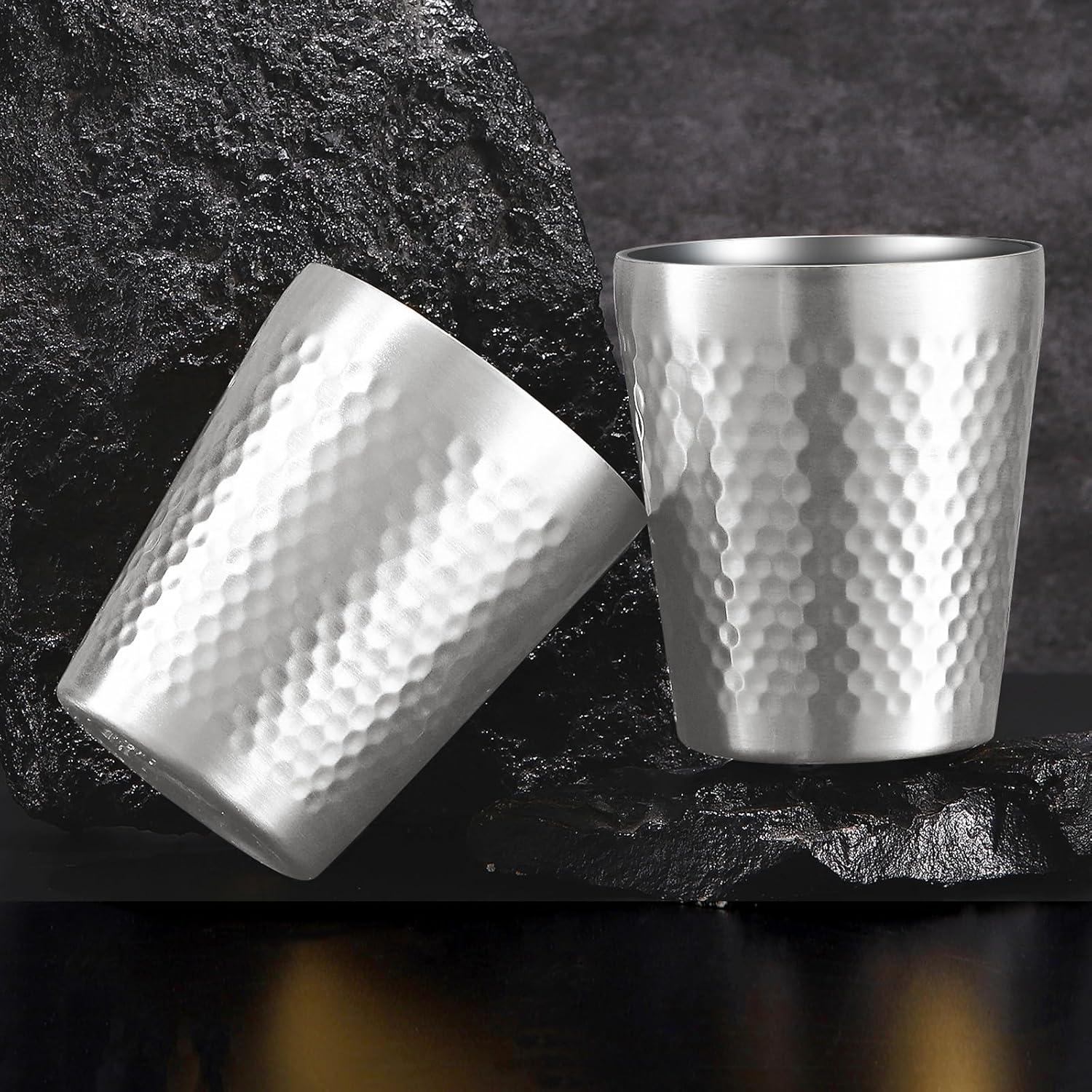 Tazas de Acero Inoxidable TIICOO 2 Paquetes 300ml Apilables