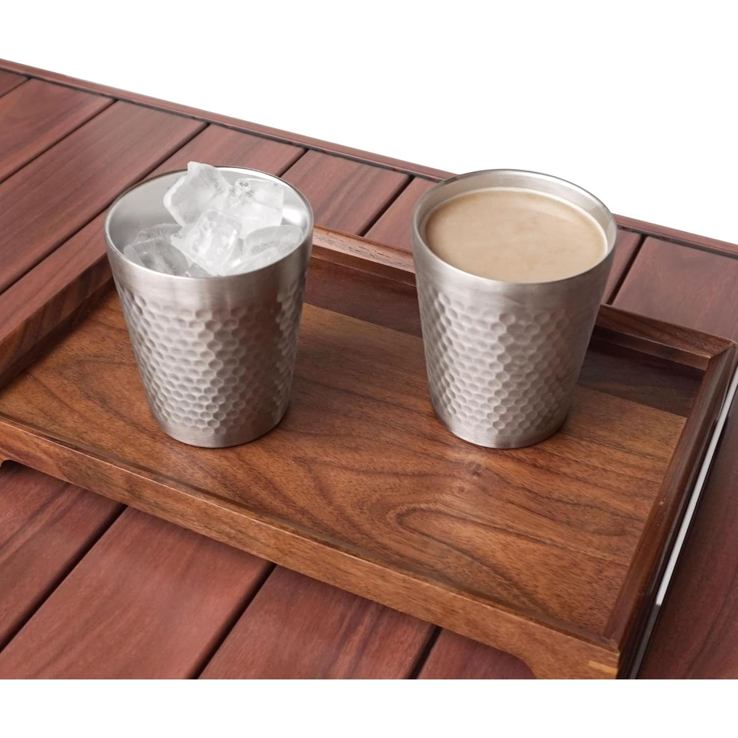 Tazas de Acero Inoxidable TIICOO 2 Paquetes 300ml Apilables