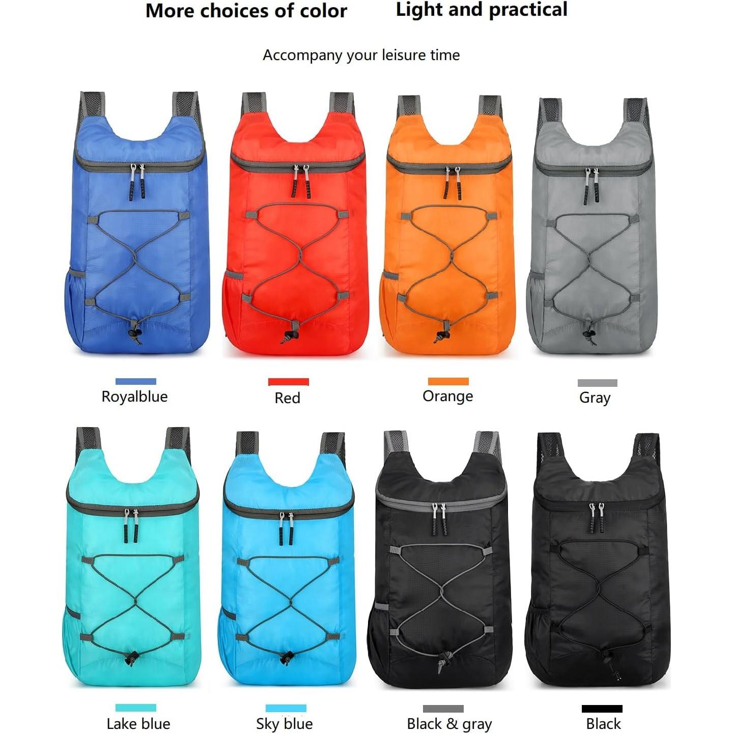 Mochila de Senderismo Plegable 16L Resistente al Agua B100 Negra