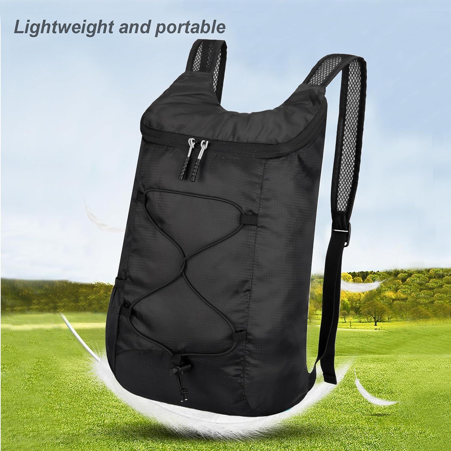 Mochila de Senderismo Plegable 16L Resistente al Agua B100 Negra