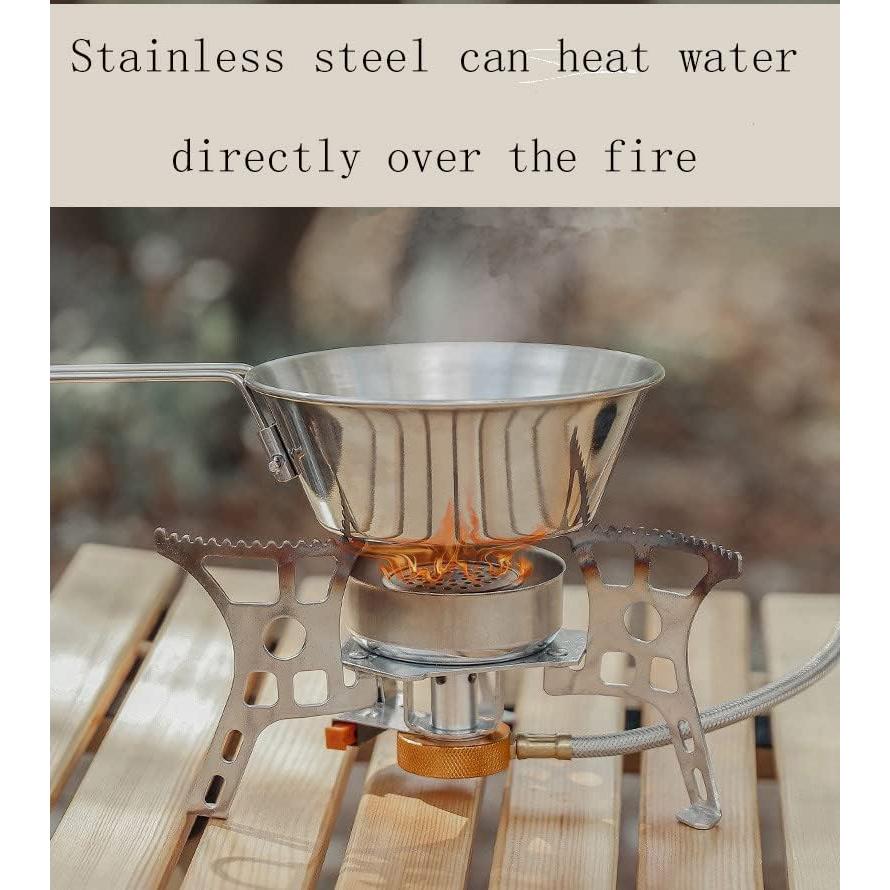 Camp Bowl Travel Sierra Cup Camping Tableware Equipment Set Backpacking 304 Stainless Steel Carry Fold Sturdy Measuring 500ml 2pcs + Canvas Bag