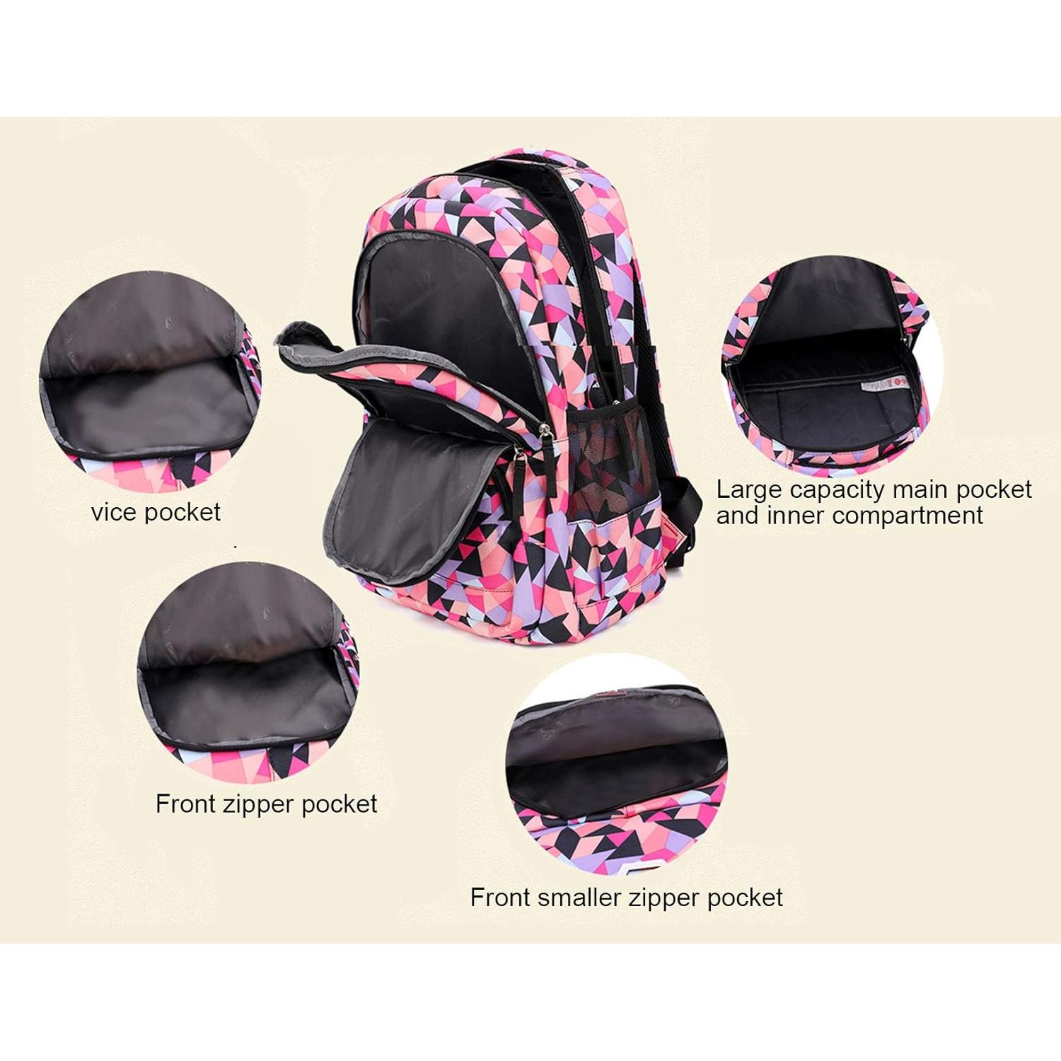 Mochila Escolar JiaYou 35L Negra para Niñas - Resistente al Agua