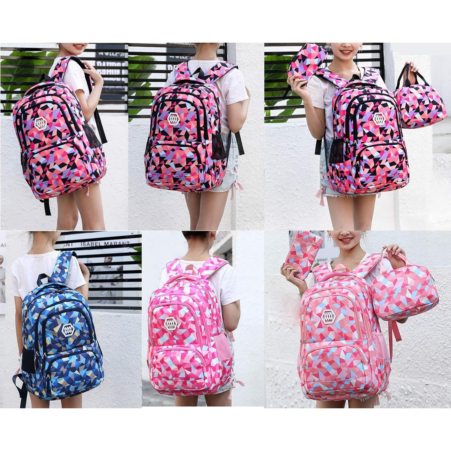 Mochila Escolar JiaYou 35L Negra para Niñas - Resistente al Agua