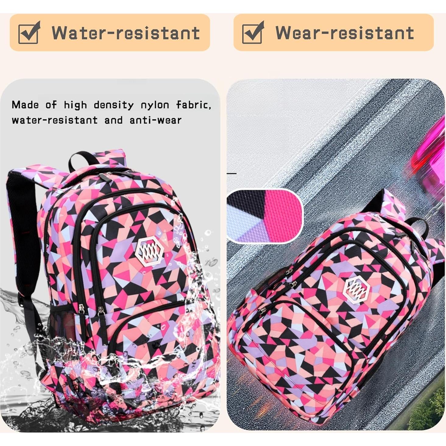 Mochila Infantil Geométrica Bansusu Grande 35L para Niños