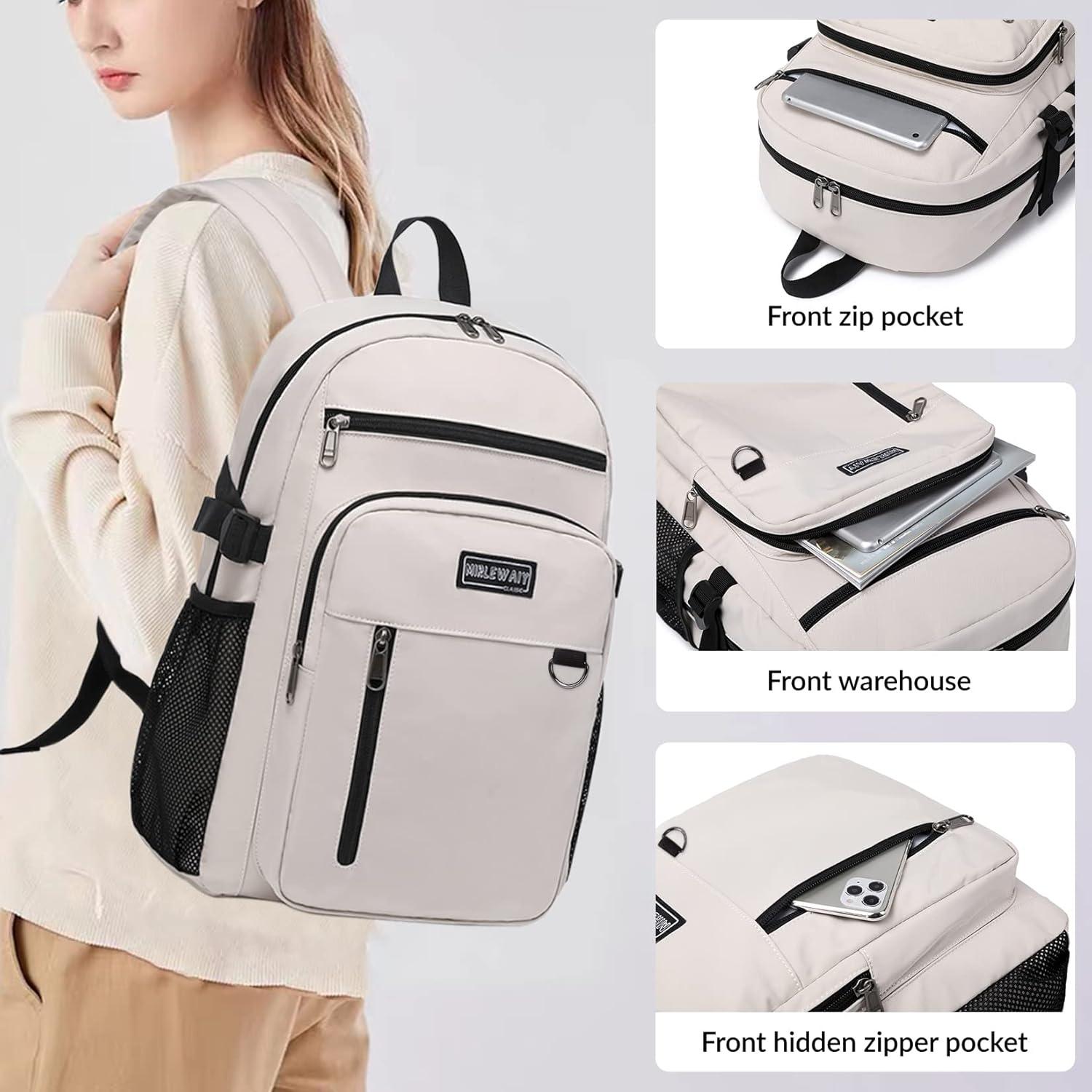 Mochila Escolar MIRLEWAIY LM13 Rosa Púrpura 44x33x14cm