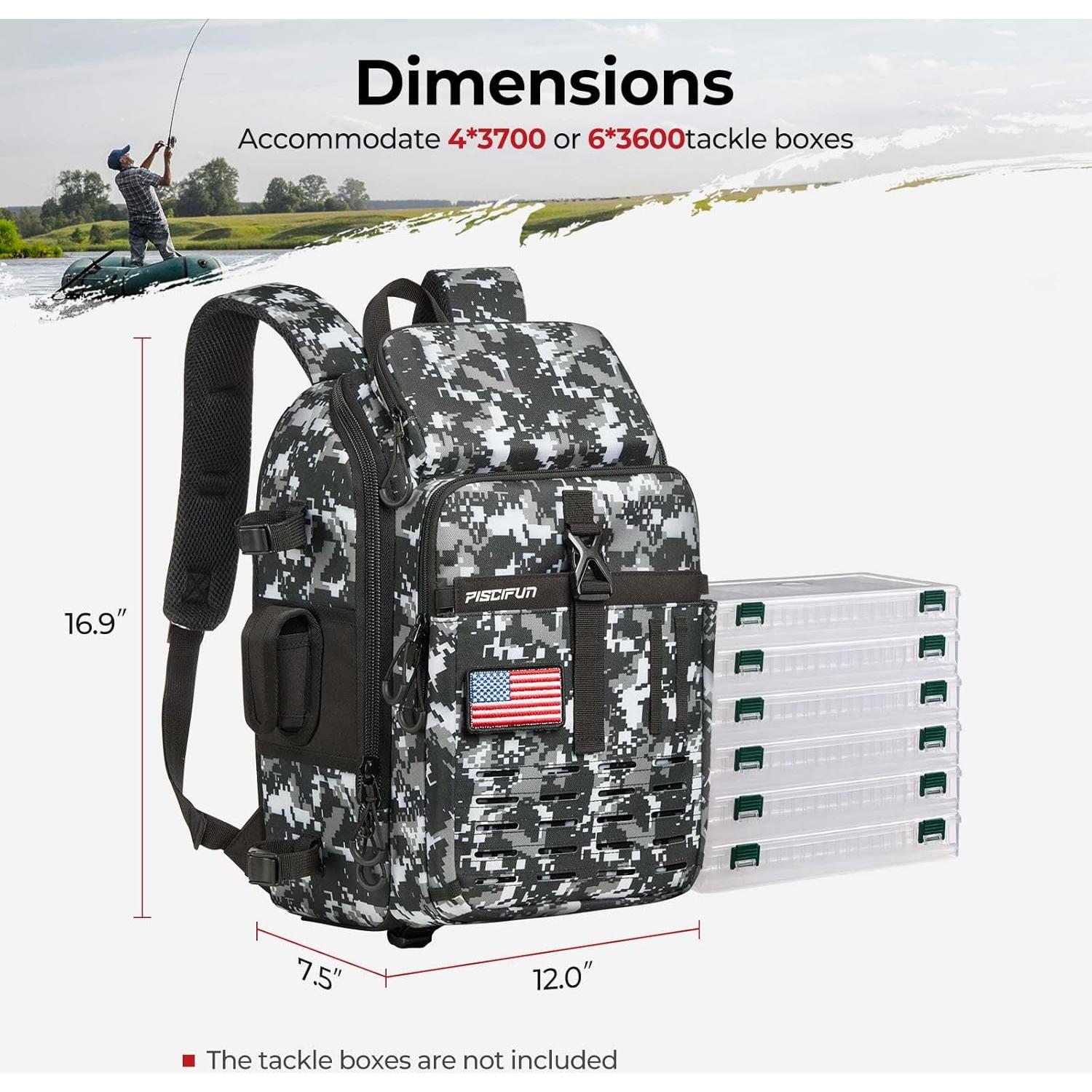 Mochila de Pesca Piscifun TBG021 20L Camuflaje Digital