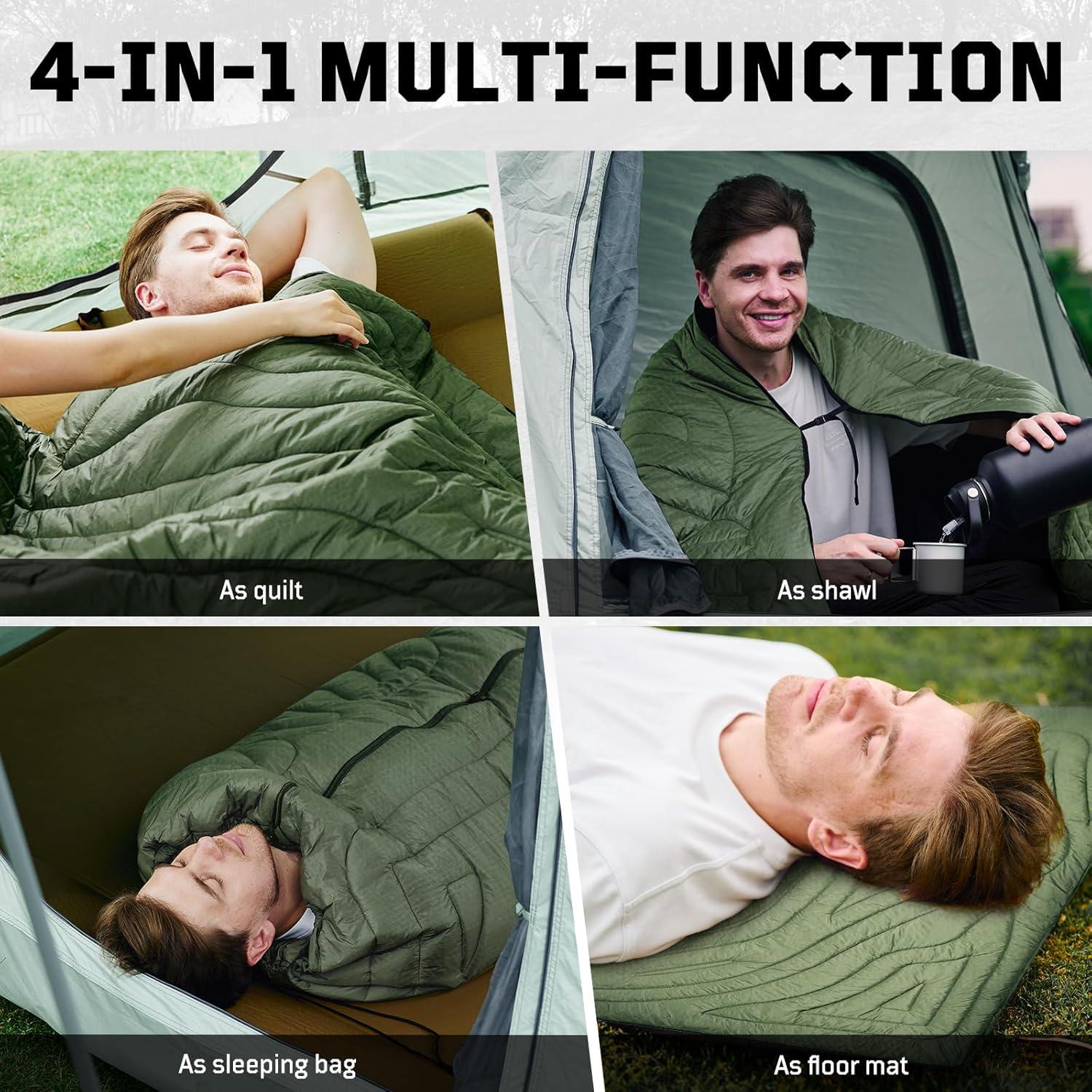 Manta de Camping 1TG Táctico Plegable 200x150cm Verde Oliva