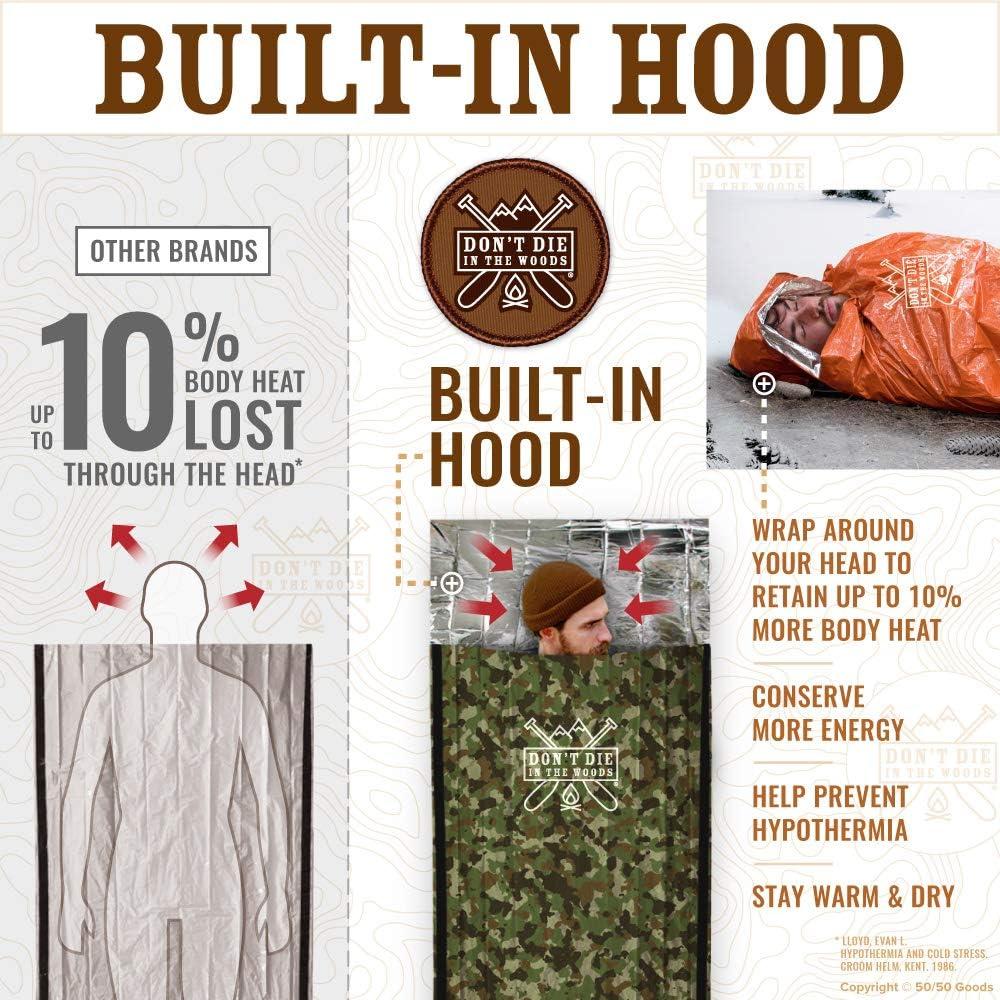 Saco de dormir de emergencia Mylar Don't Die In The Woods 198g