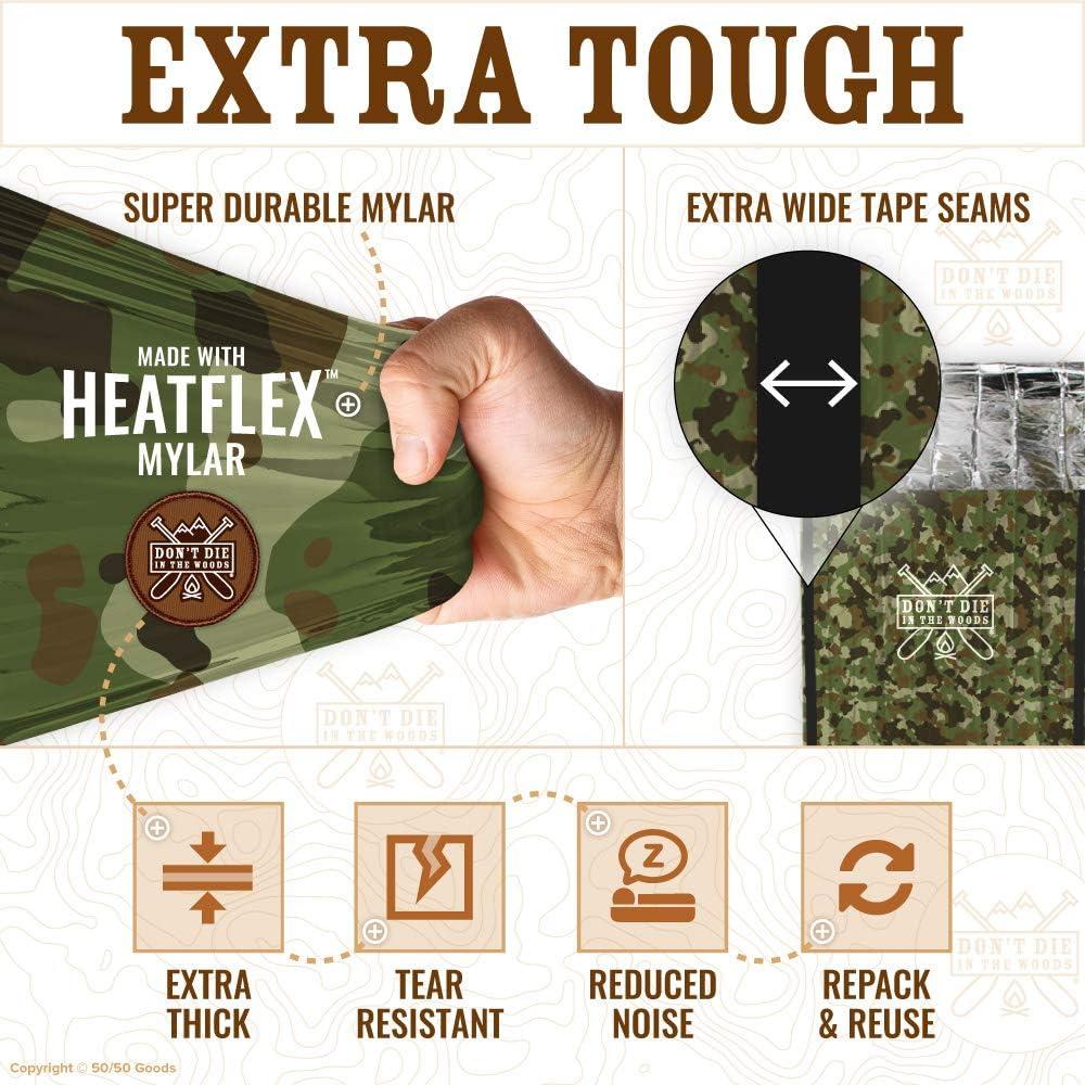 Saco de dormir de emergencia Mylar Don't Die In The Woods 198g