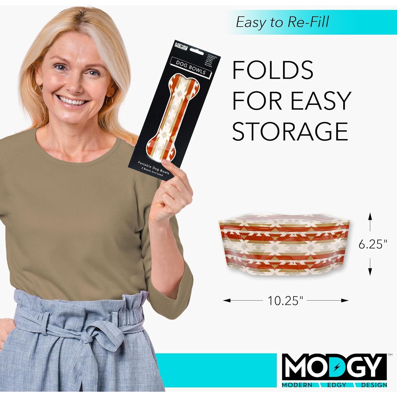 Cuenco Plegable para Perro Modgy - Reutilizable, 2 Unidades