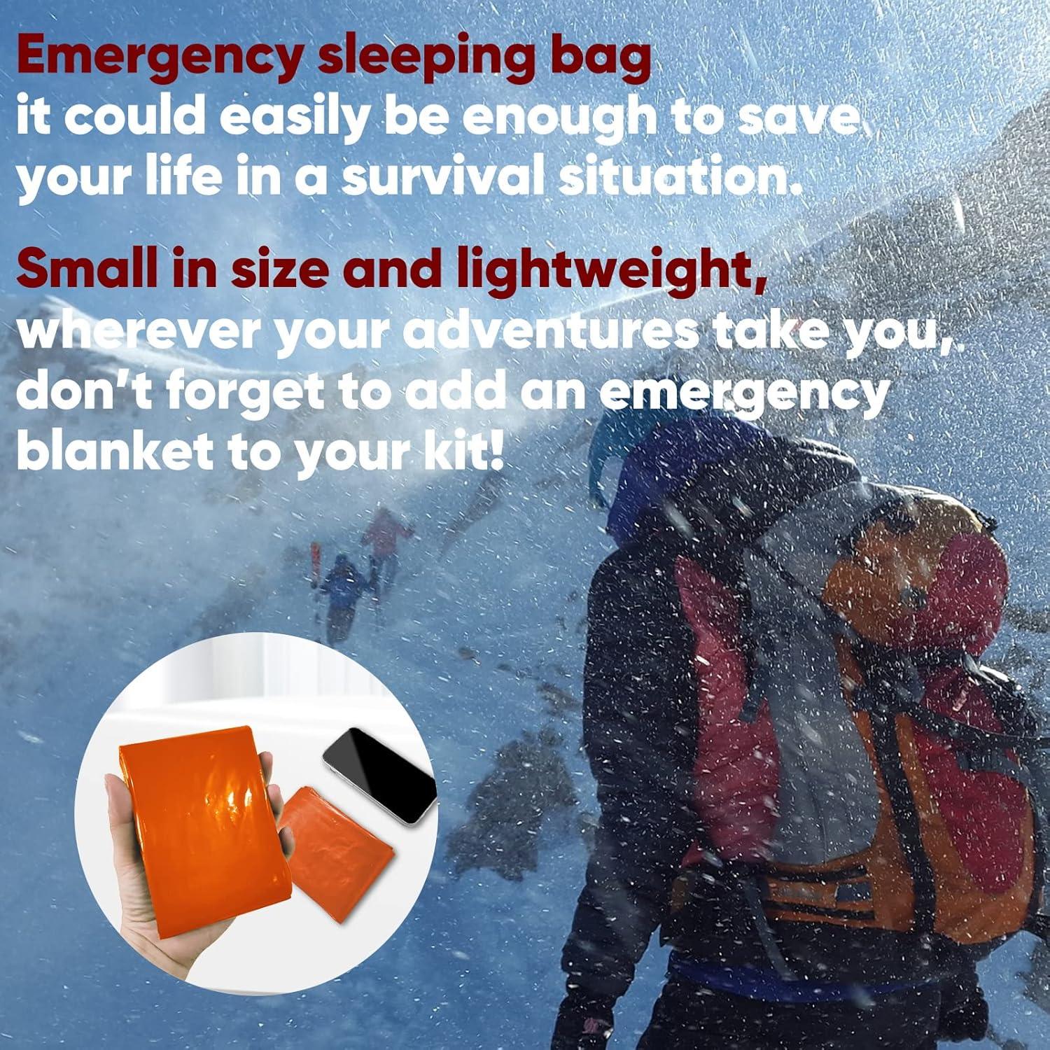 Bolsa de Dormir de Emergencia ANYOO Mylar Impermeable 2 Unidades